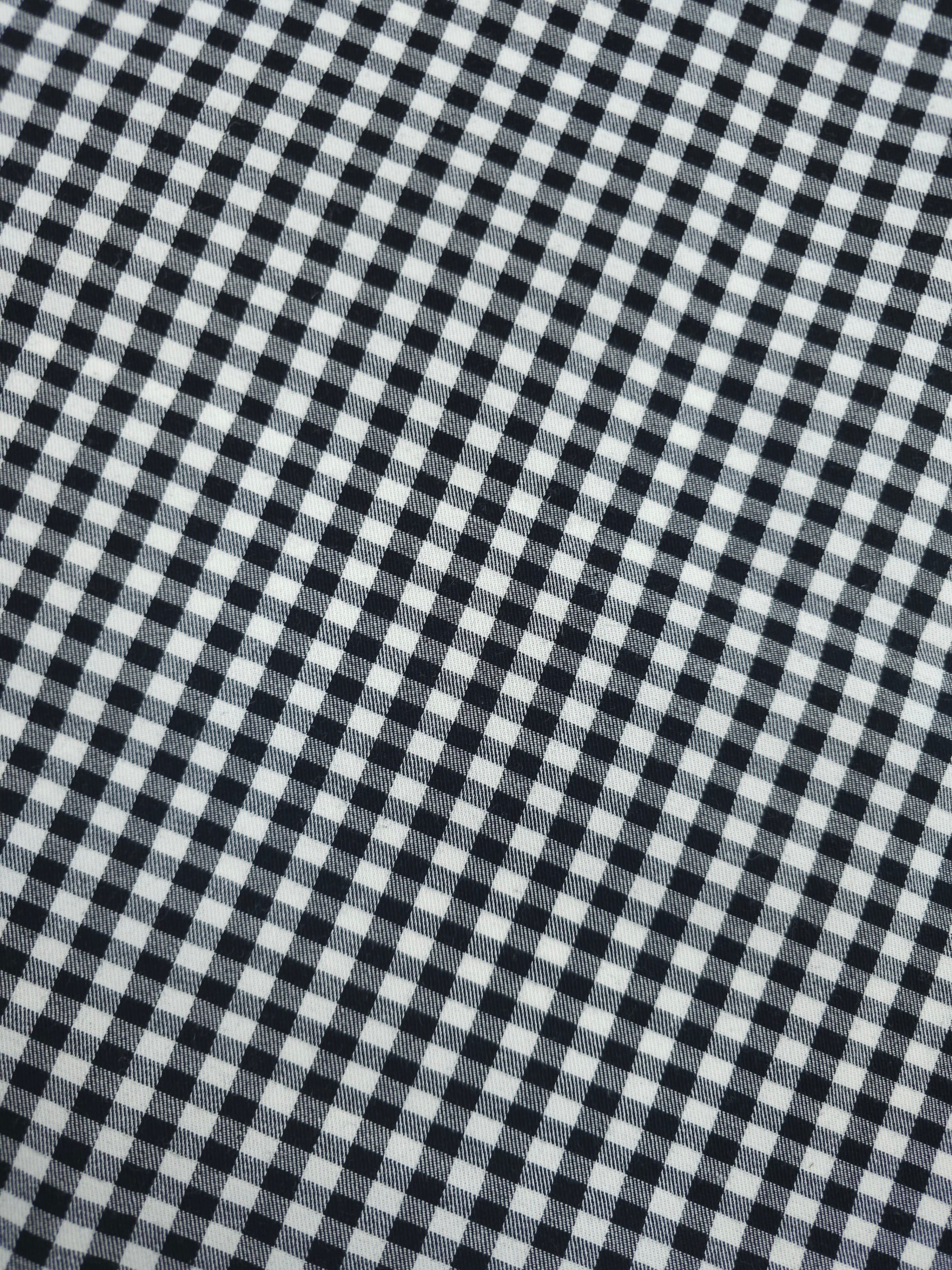 Black/White Gingham Denim