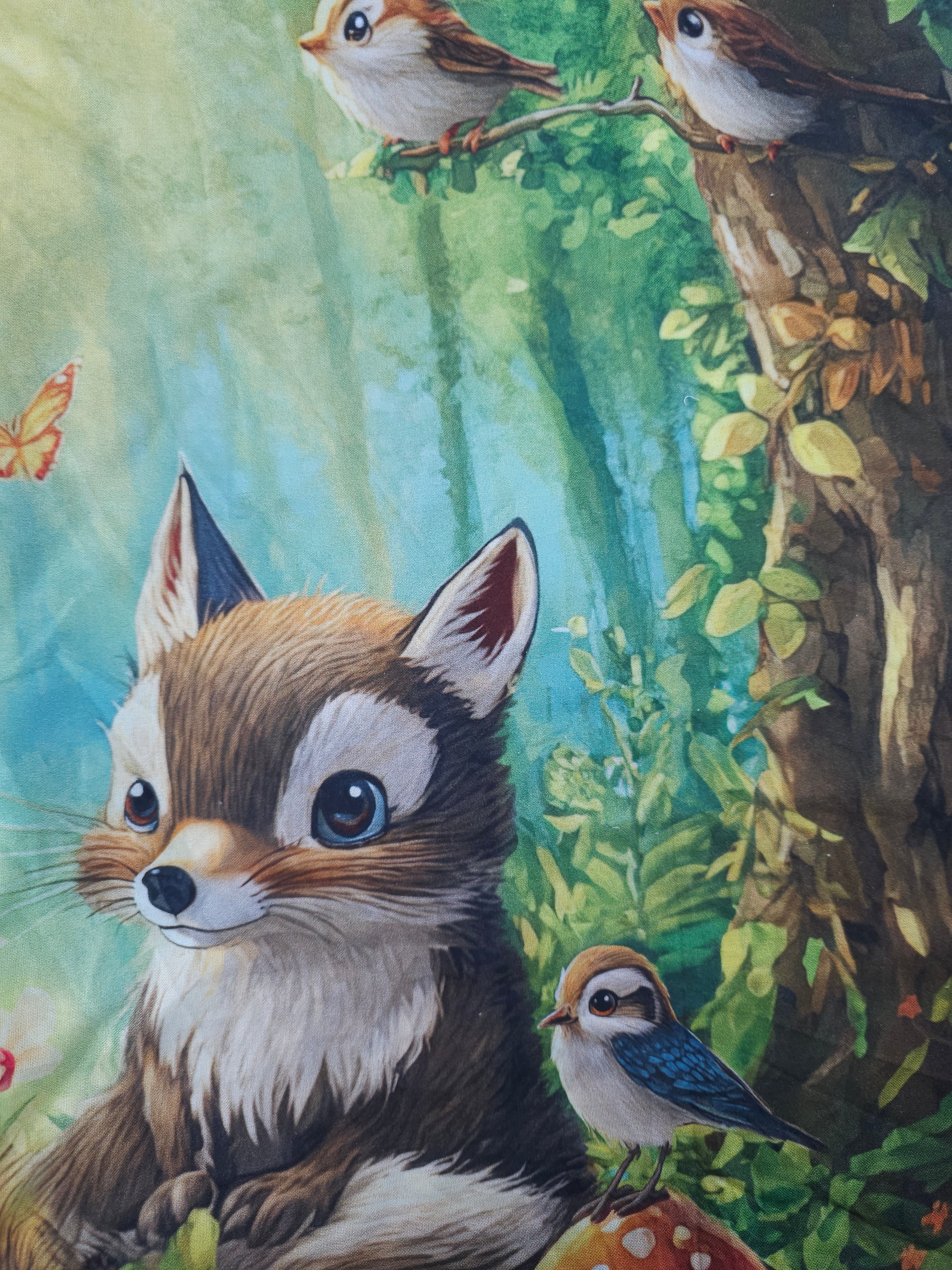 Woodland animals Cotton panels- 1.7m piece