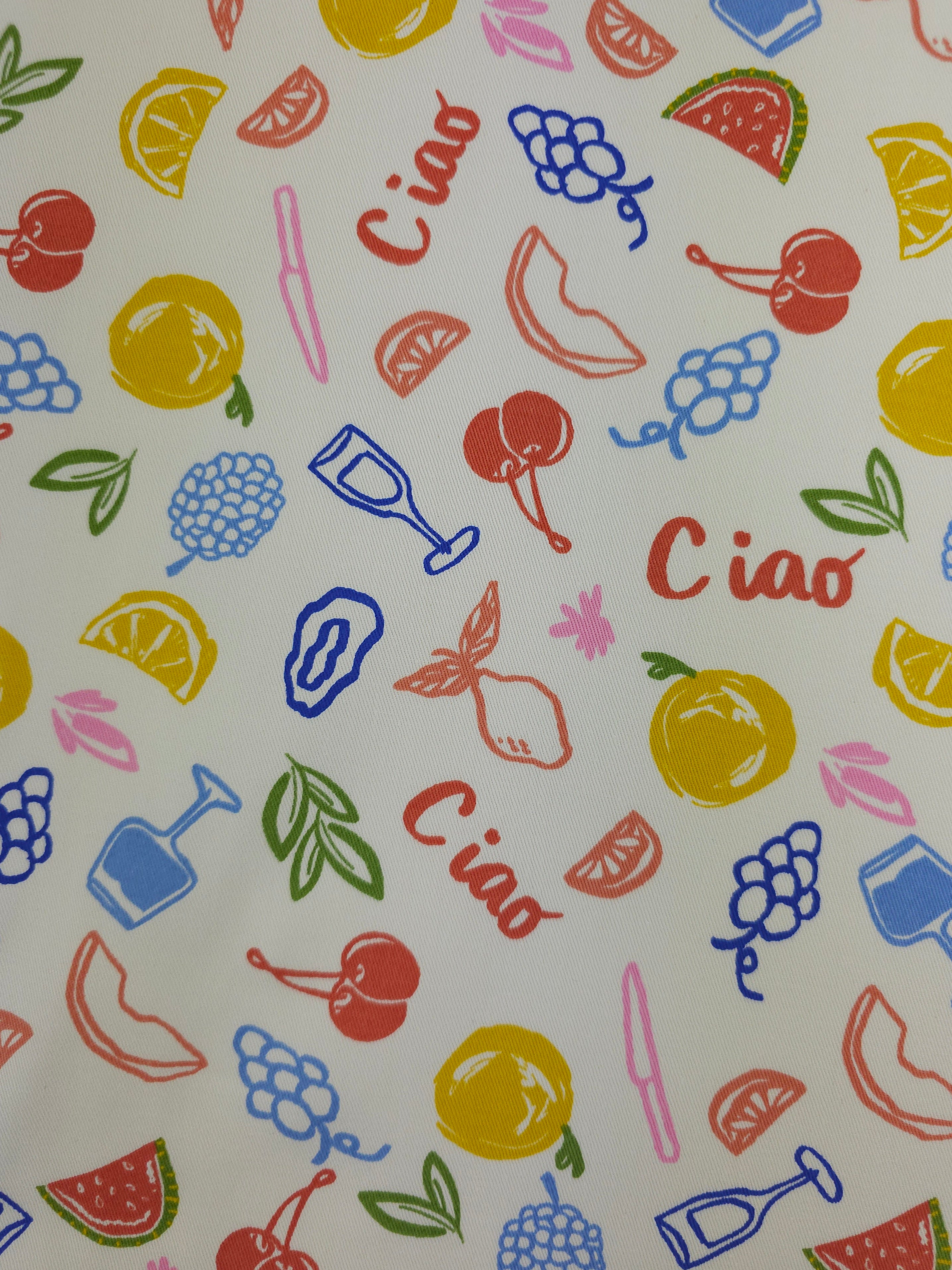 Summer Fruit Ciao Lightweight Cotton Sateen Twill