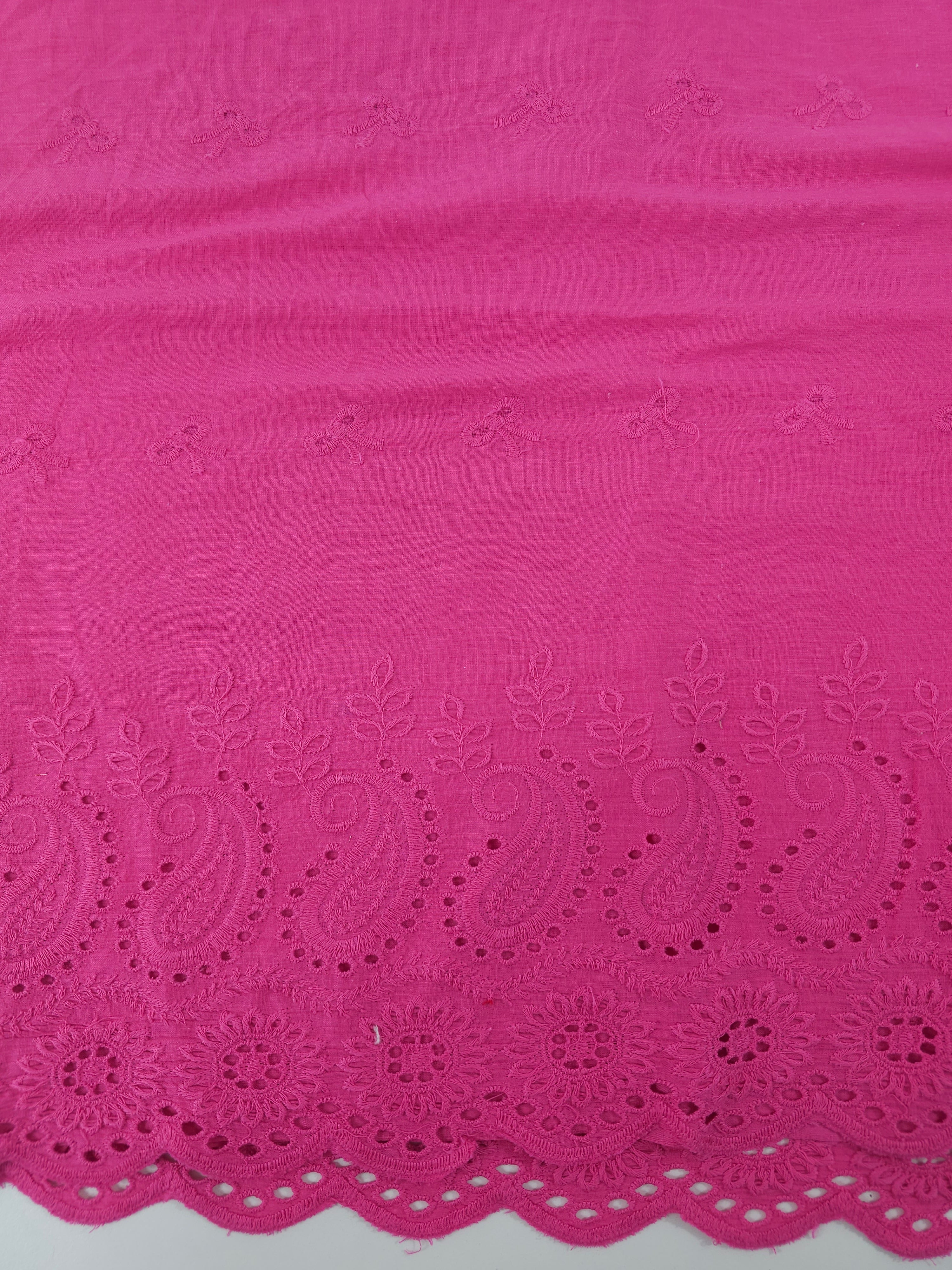 Hot pink Broderie anglaise- 1m piece