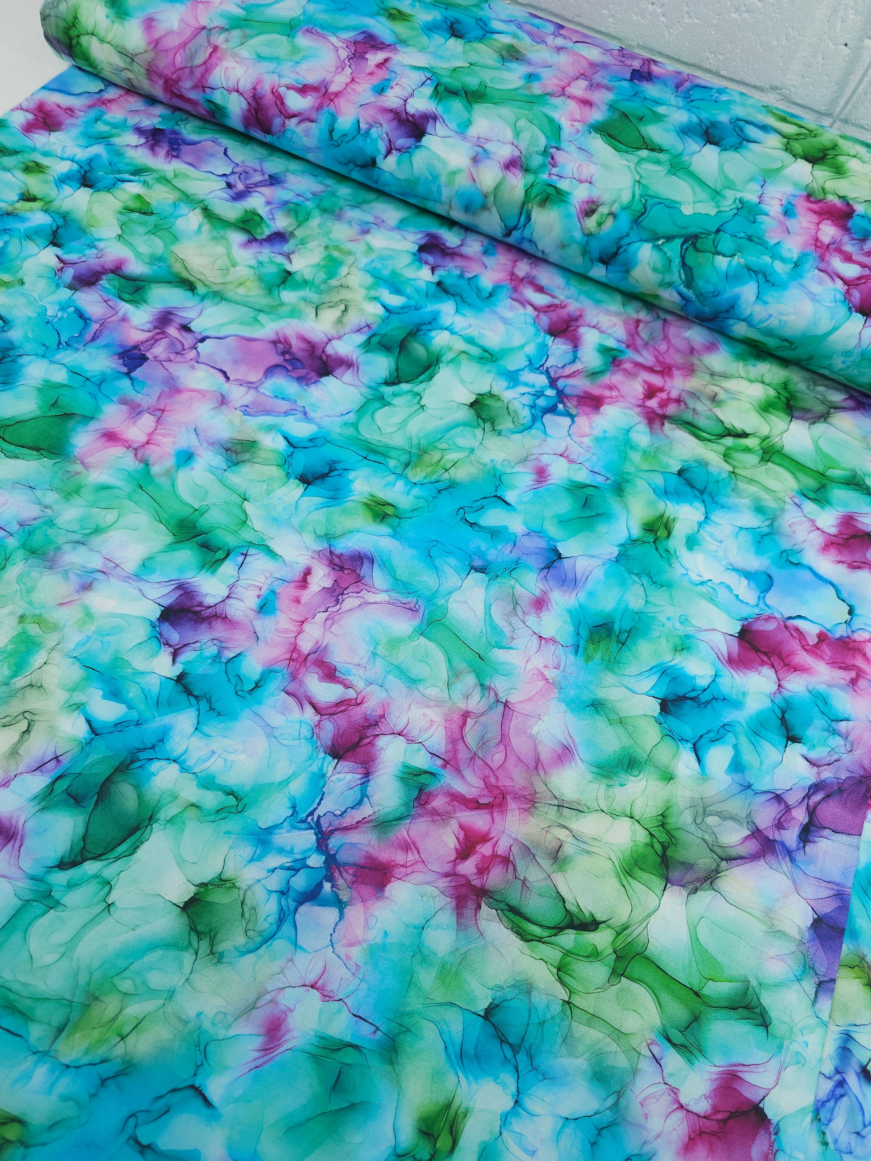 Mermaid Watercolour Diffusion 100% Cotton 106” *EXTRA WIDE*