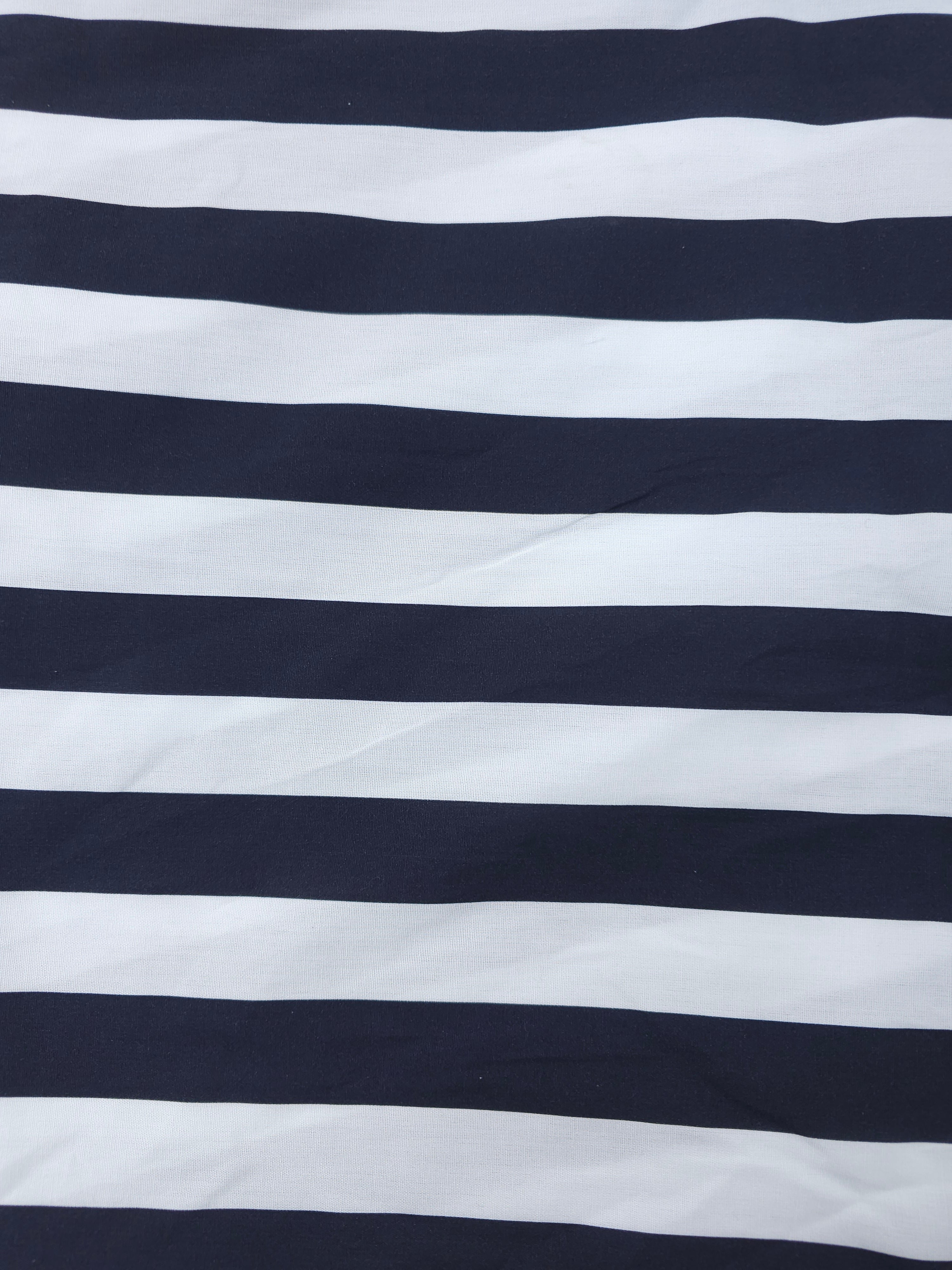 Black wide stripe Viscose- 2m piece