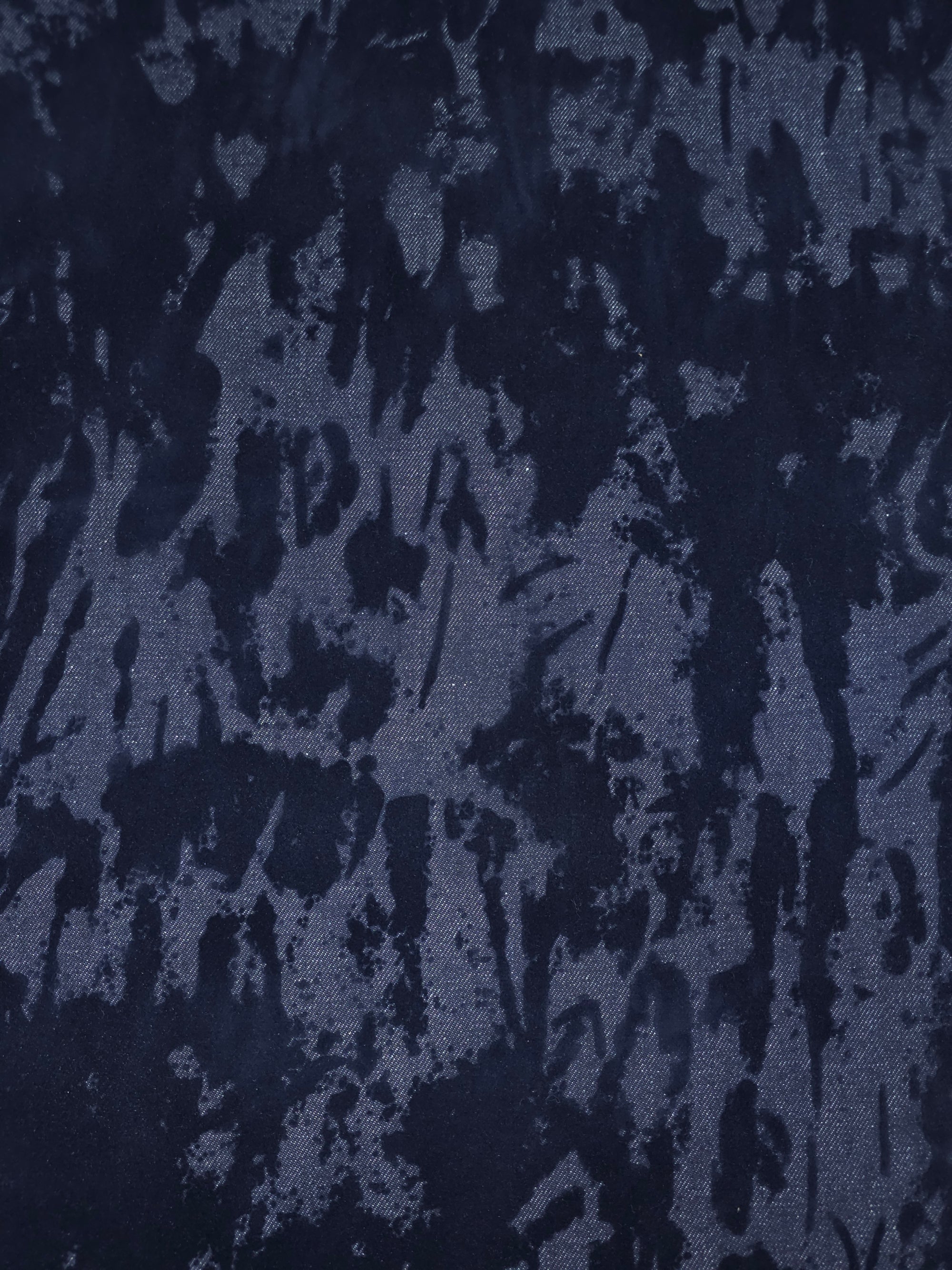 Indigo Navy Static Velvet Burnout Denim