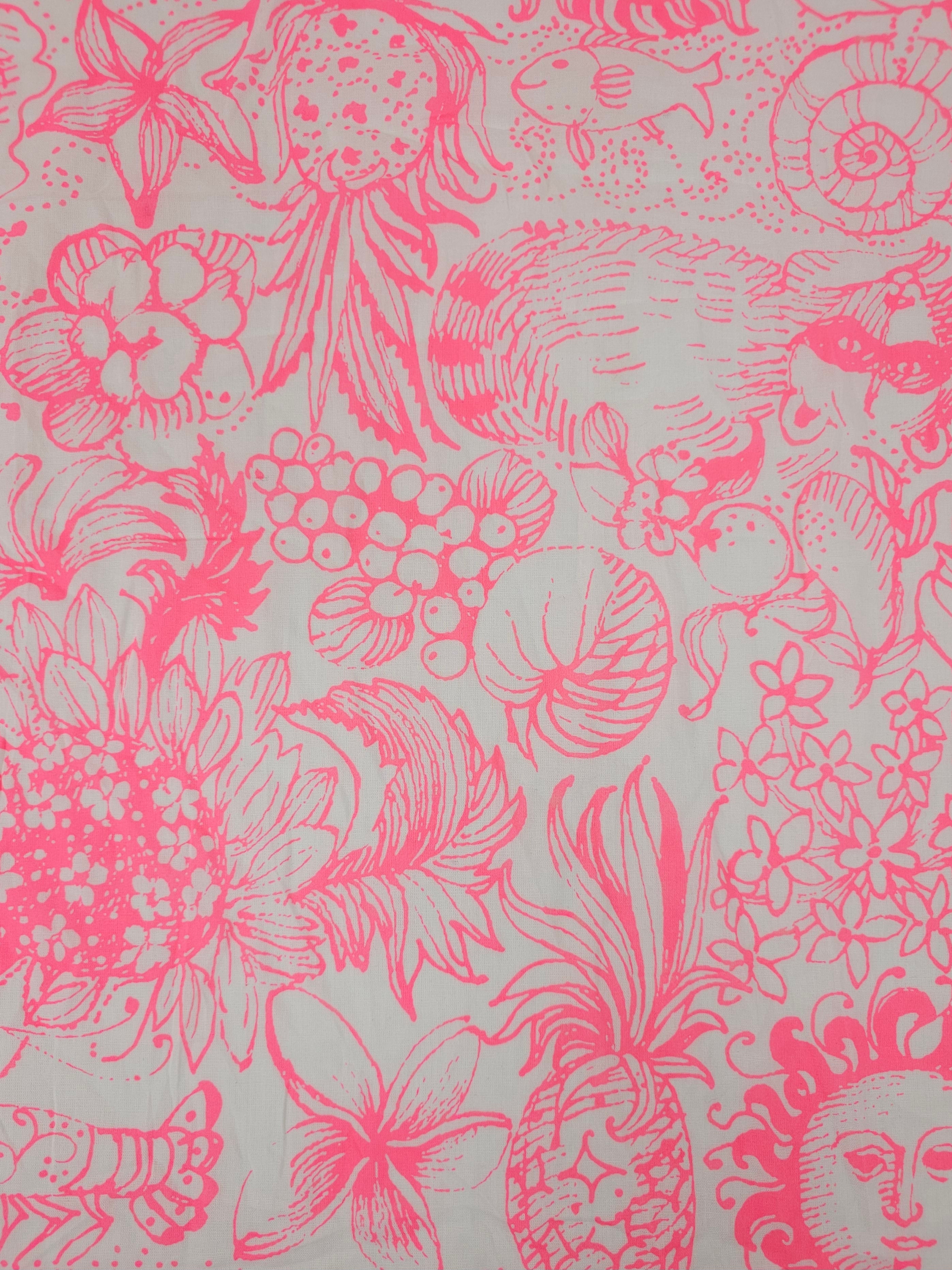 Neon Pink Celestial Sea Floral Lightweight Cotton - Lilly Pulitzer