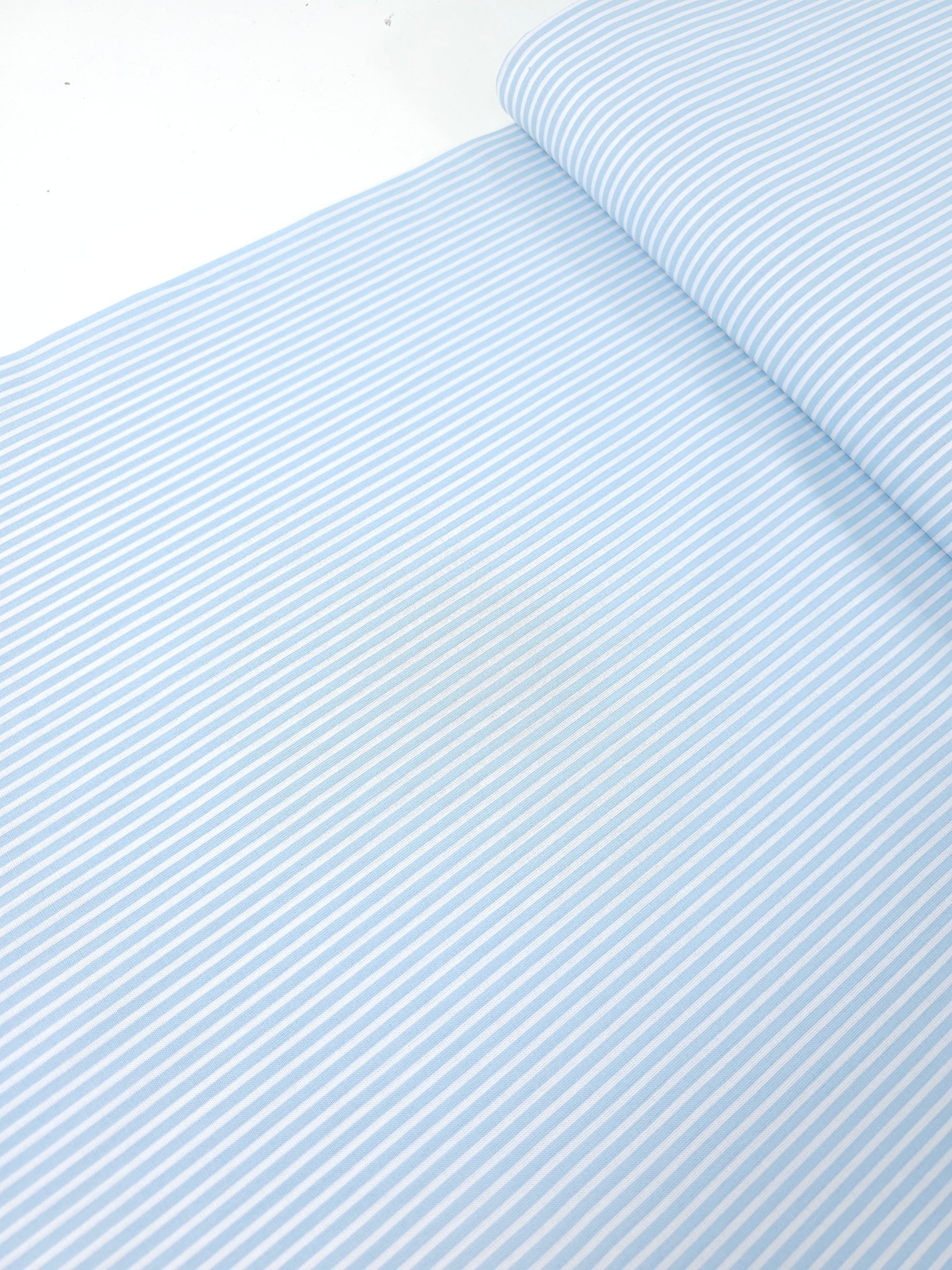 Baby Blue Pinstripe 100% Cotton