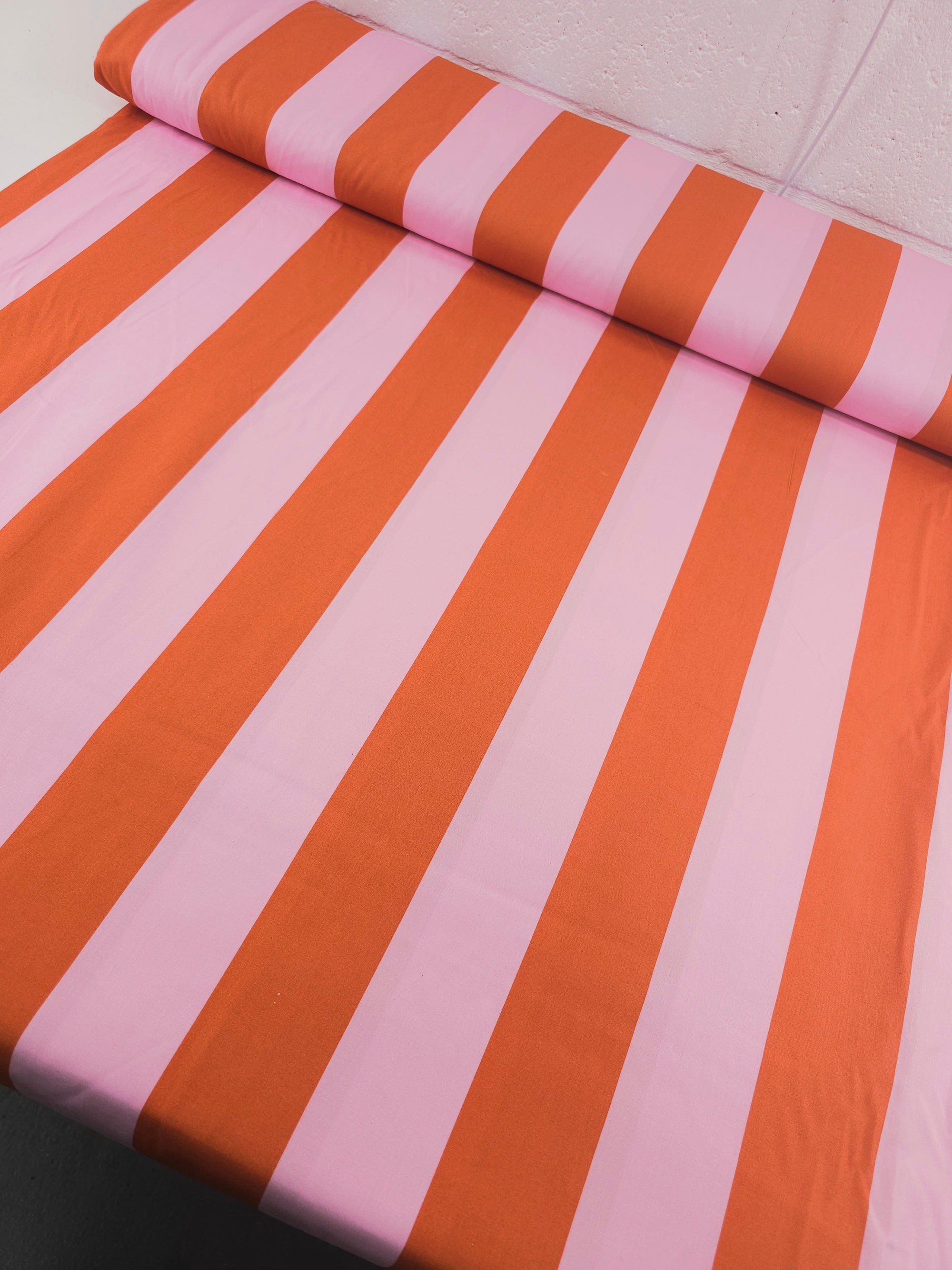 Orange/Pink Block Stripe Cotton Viscose 64" - IKEA