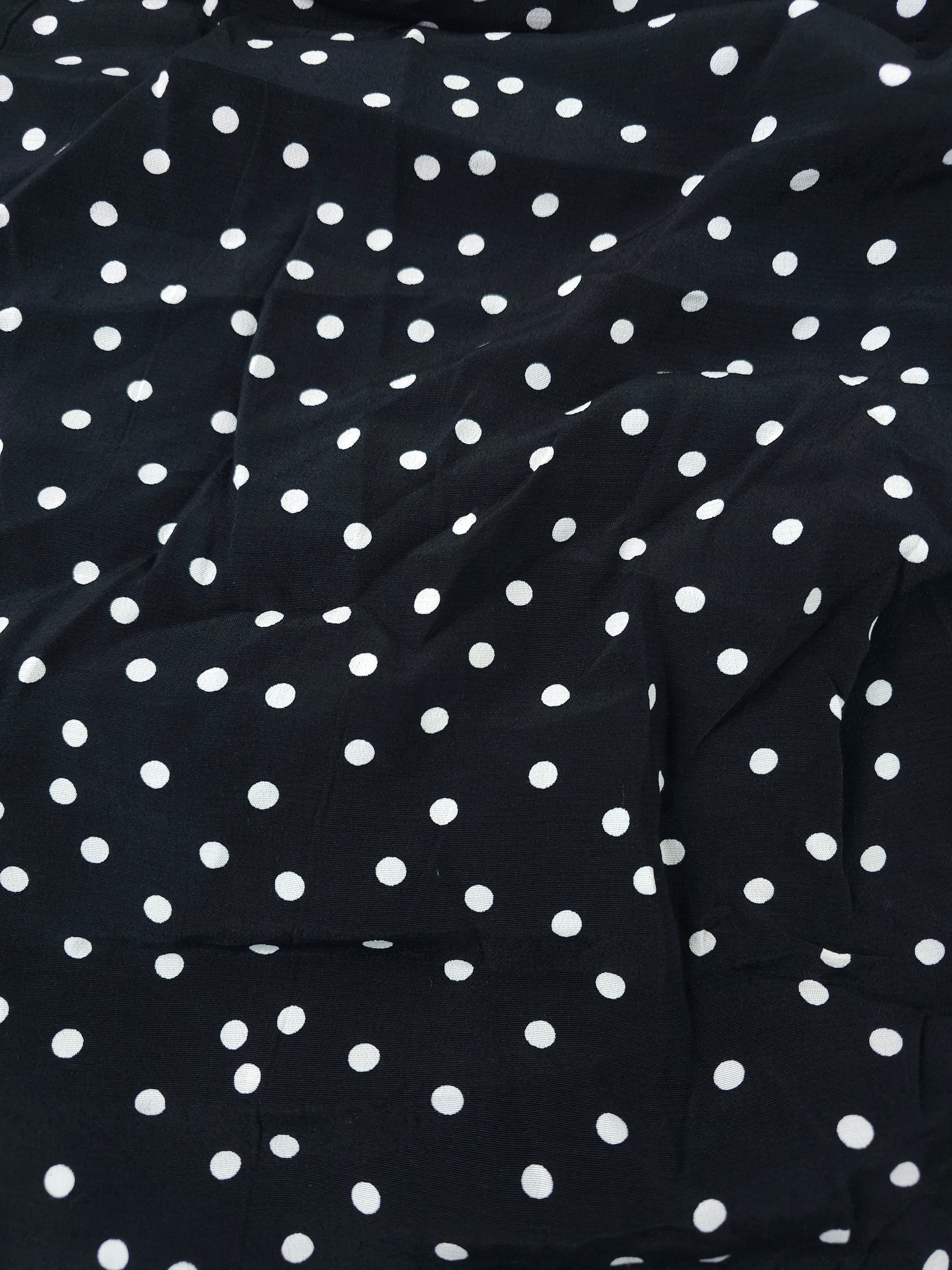 Black glitter polka dot Viscose crepe- 1.7m piece