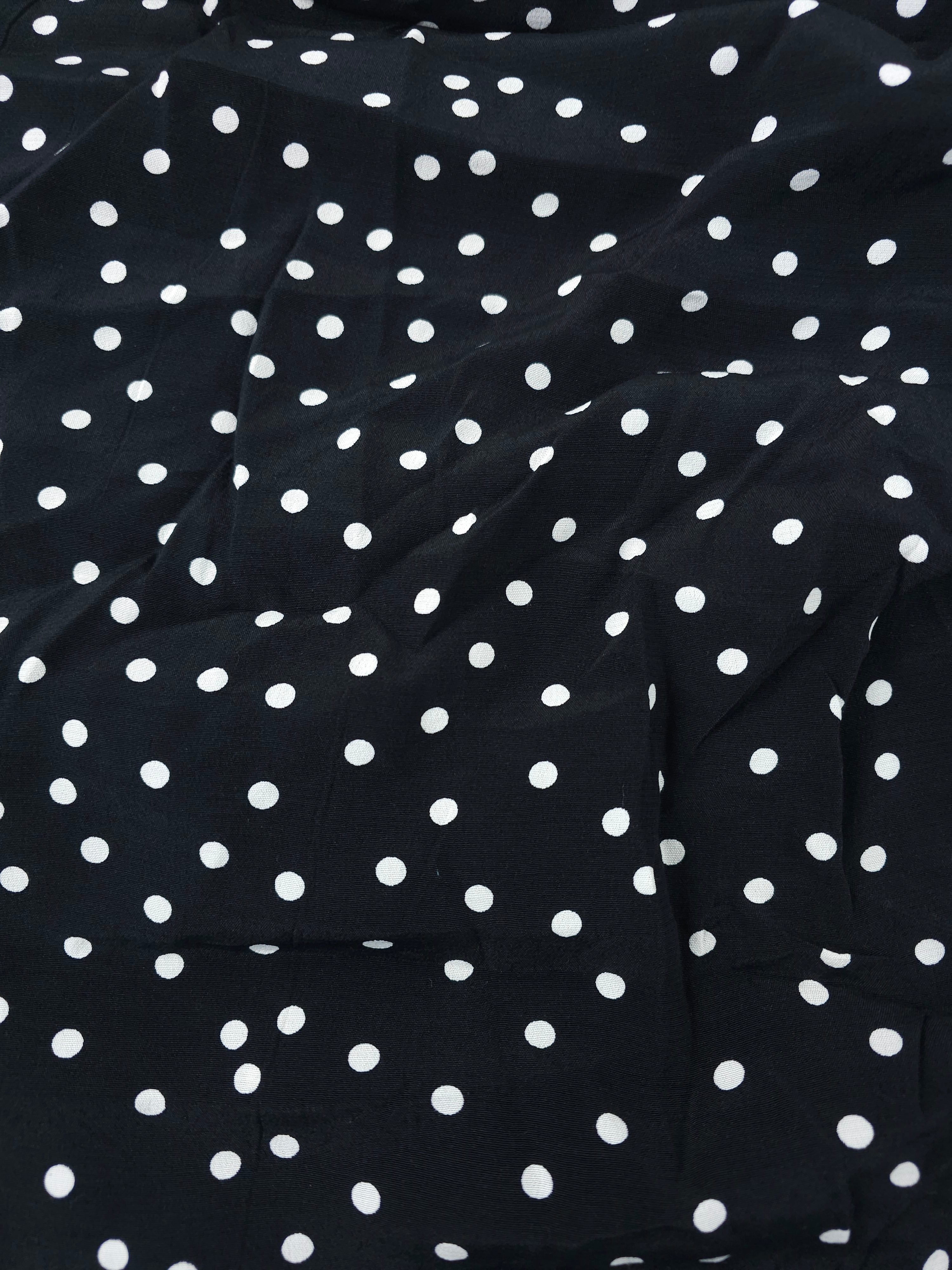 Black glitter polka dot Viscose crepe- 1.7m piece