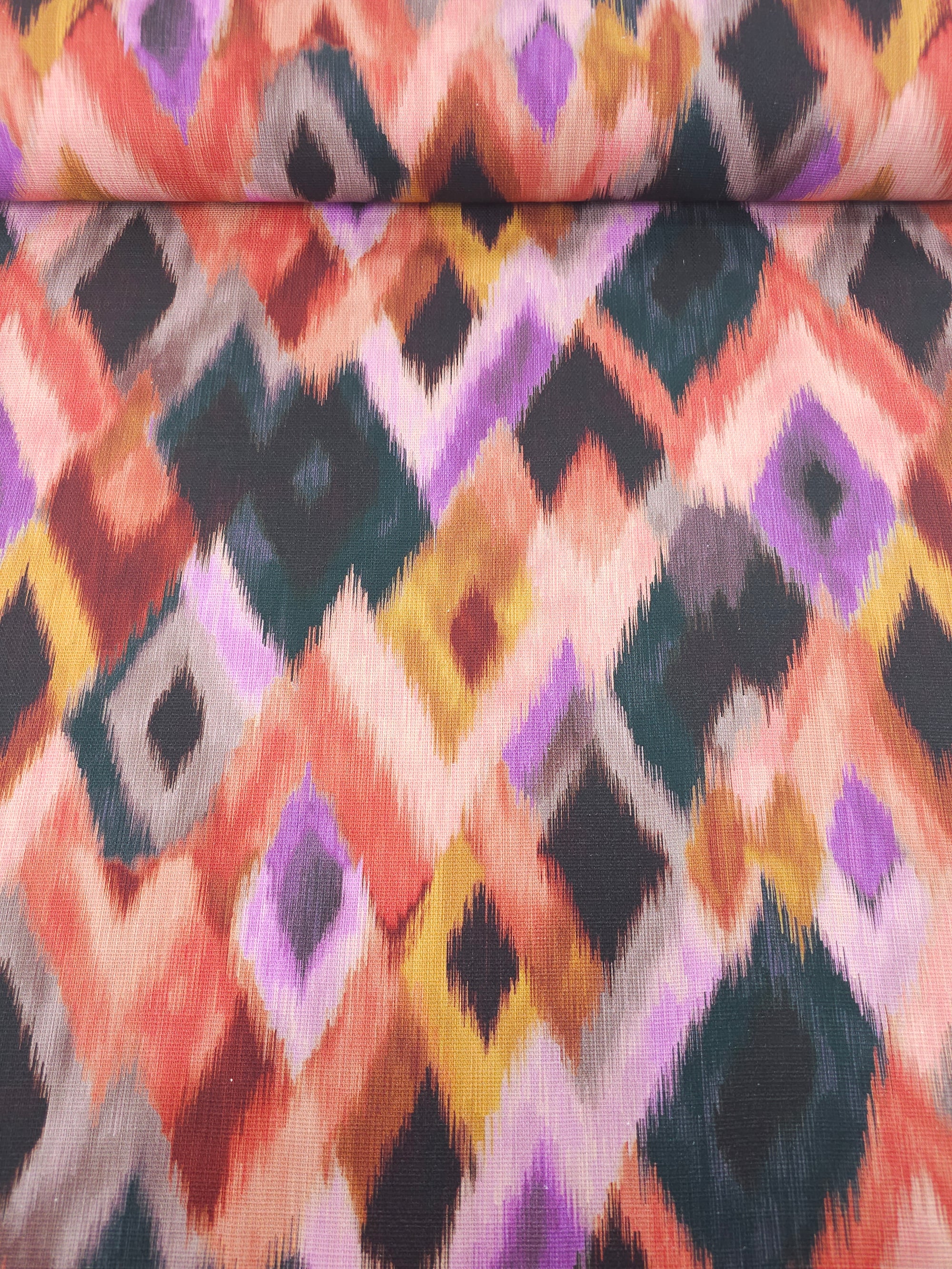 Abstract Ikat Blur Canvas Cotton