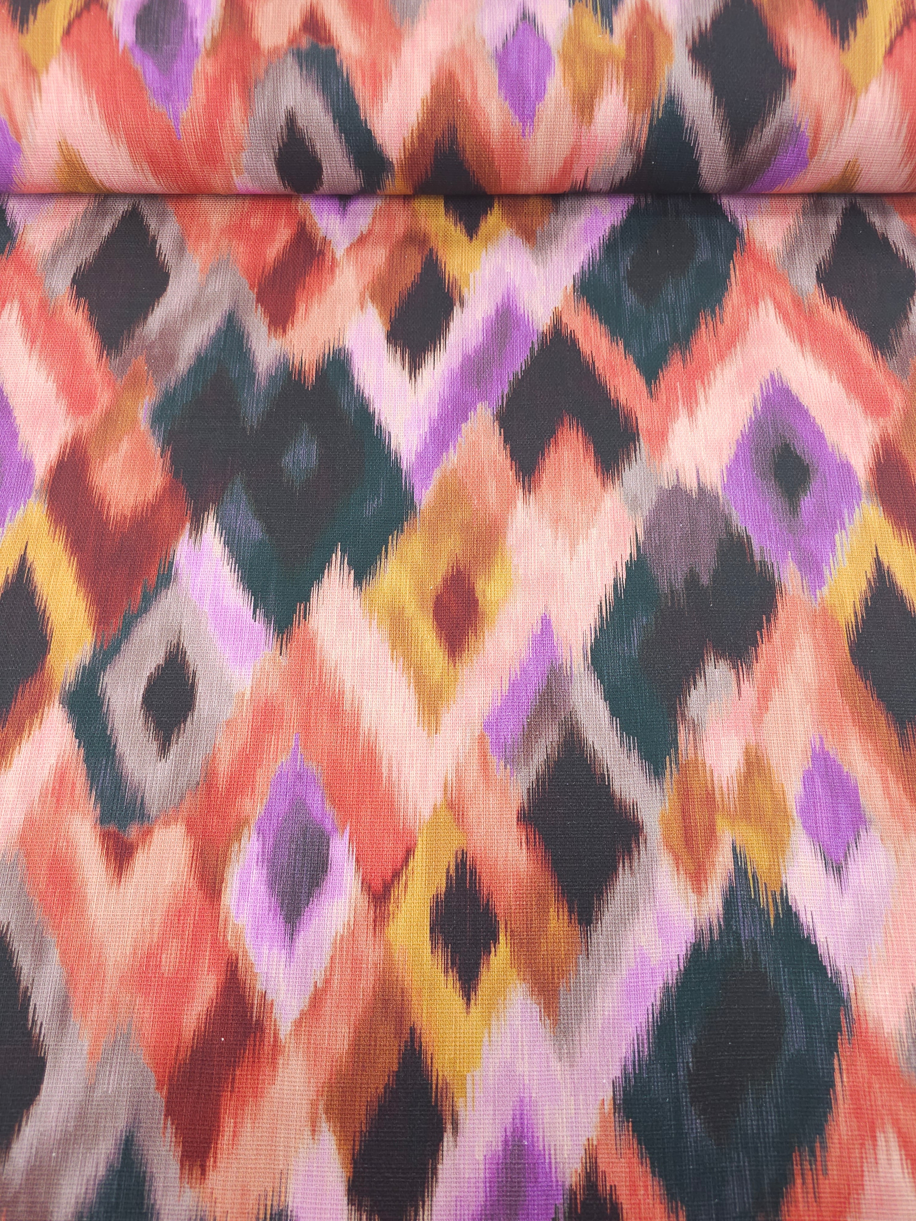 Abstract Ikat Blur Canvas Cotton