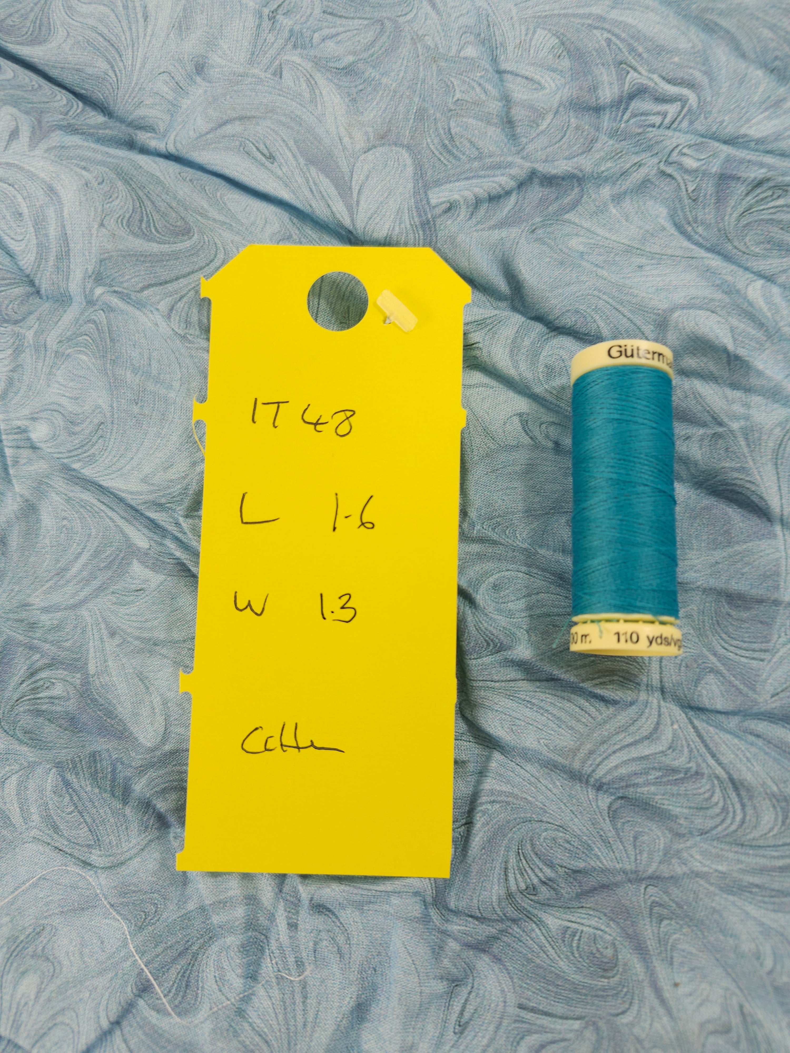 Light blue grey swirl Cotton- 1.6m piece