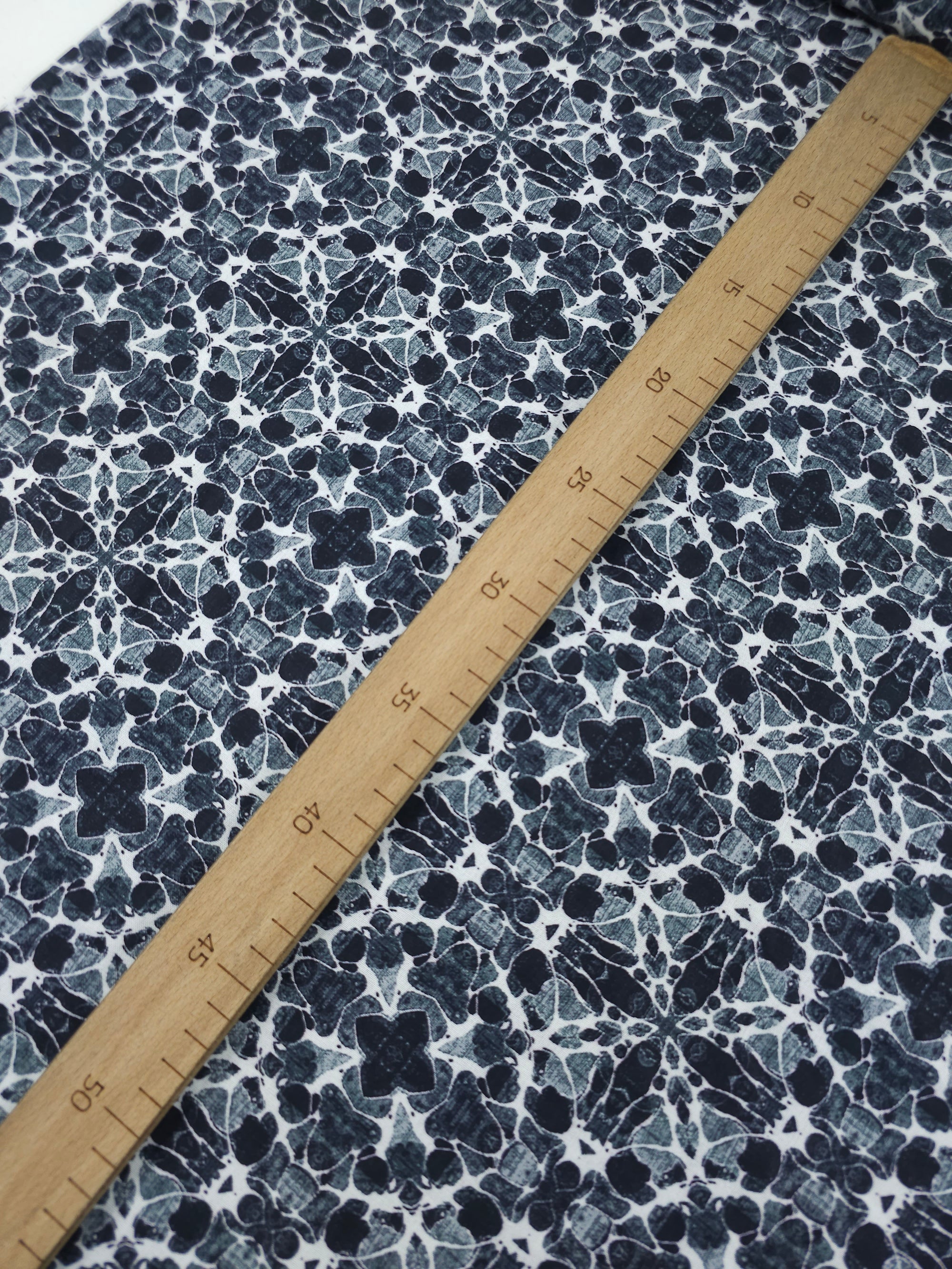 Charcoal Abstract Kaleidoscope 100% Cotton