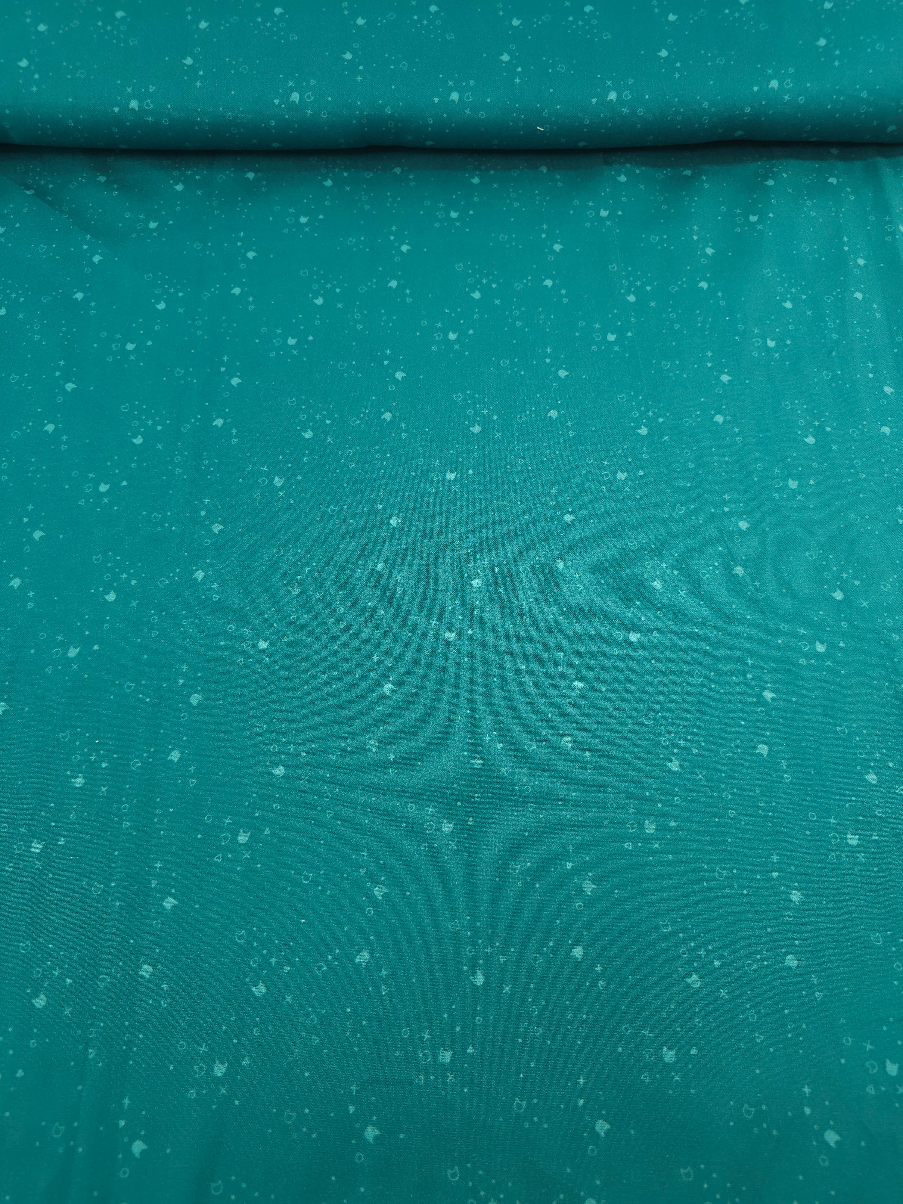 Light/Dark Teal Kitty Litter 100% Cotton