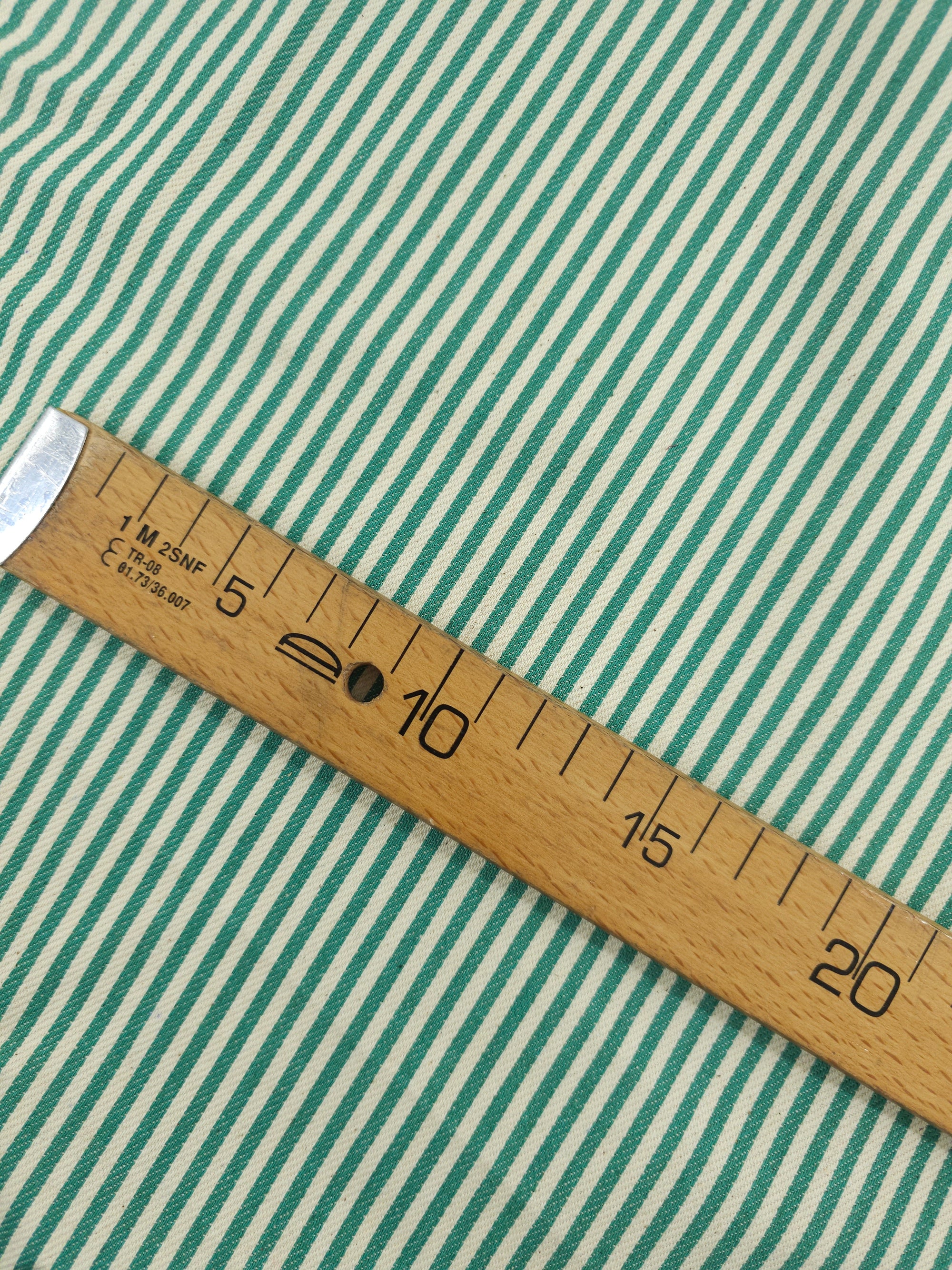 Minty Green/Ivory Stripe Denim