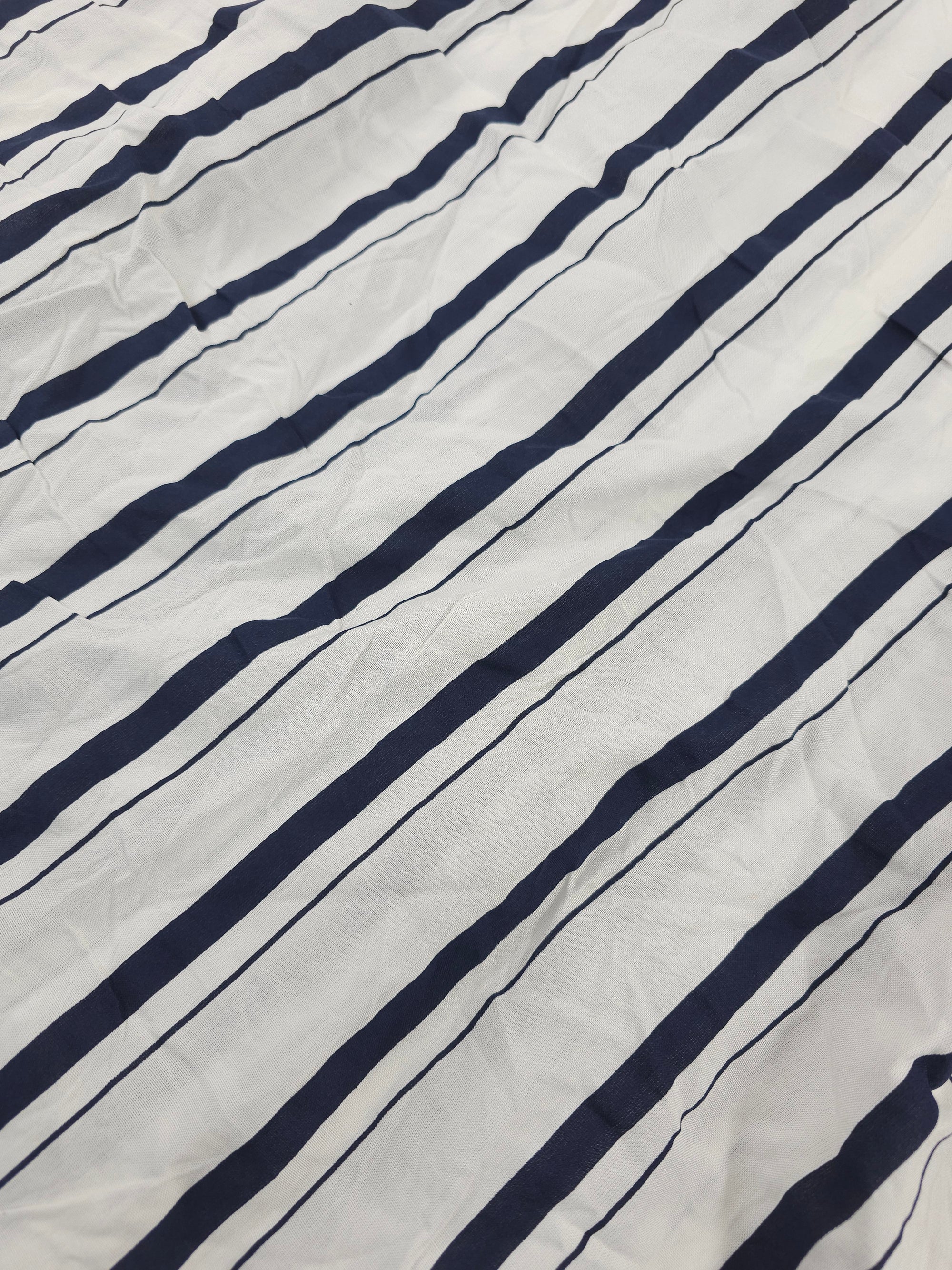 Navy variety stripe Viscose- 1.9m piece