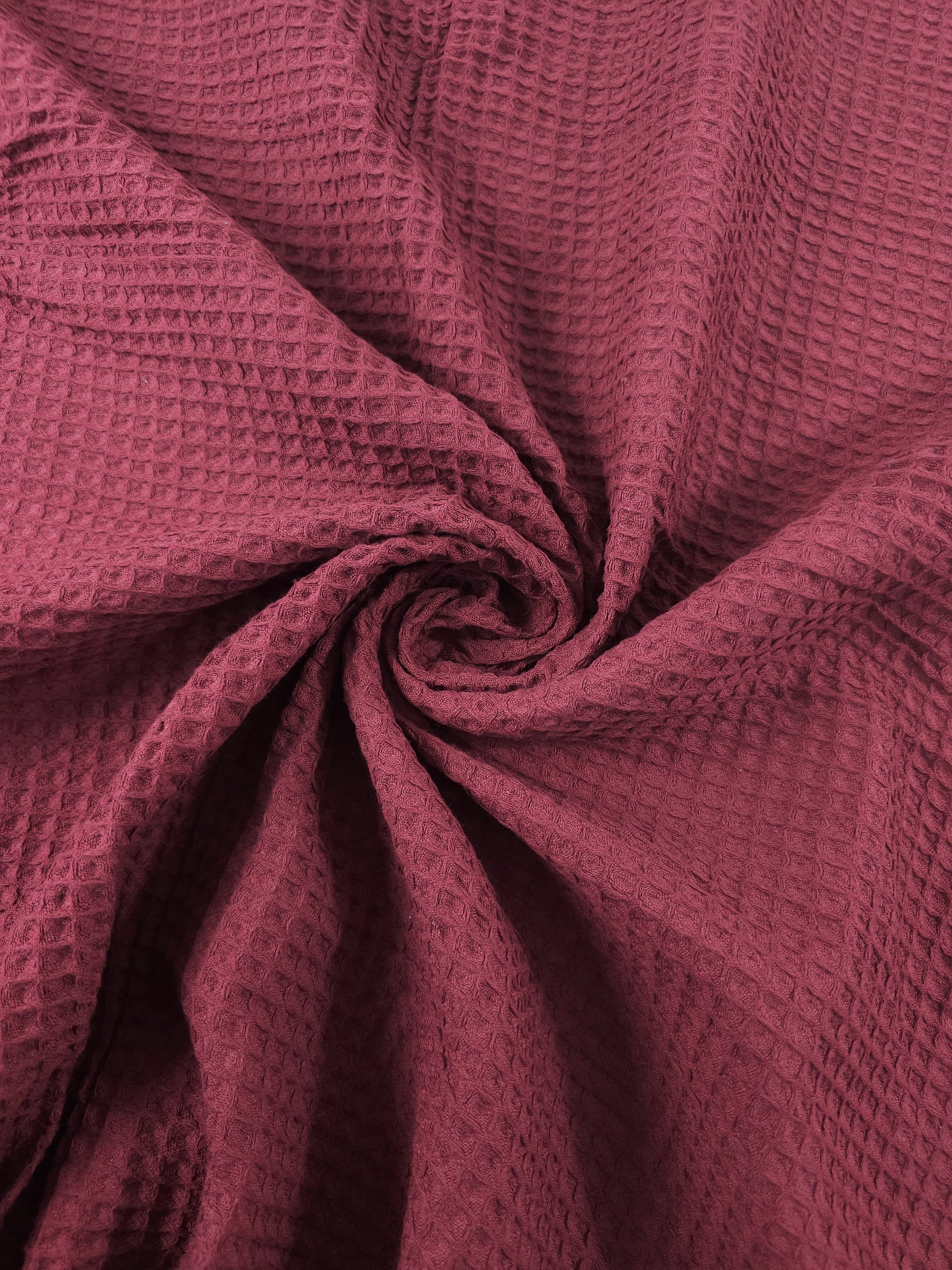 Burgundy Waffle Cotton *EXTRA WIDE*
