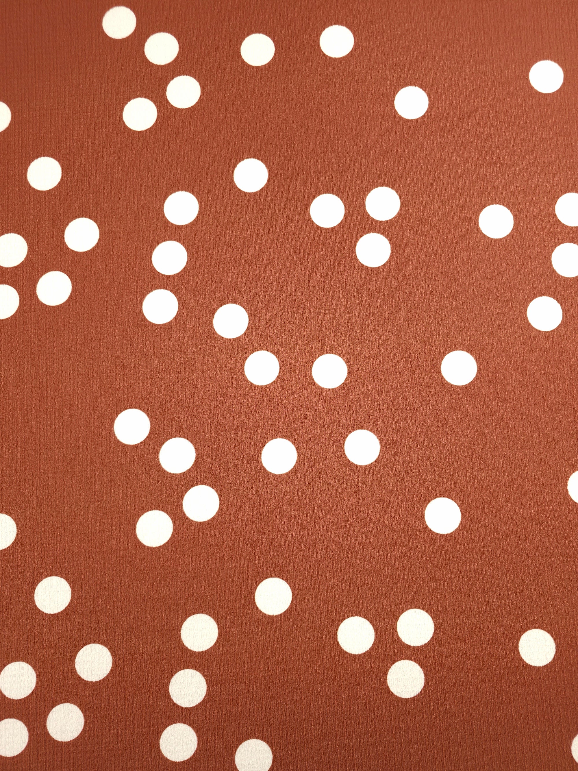 Rust Polka Dot Crinkle Poly Jersey