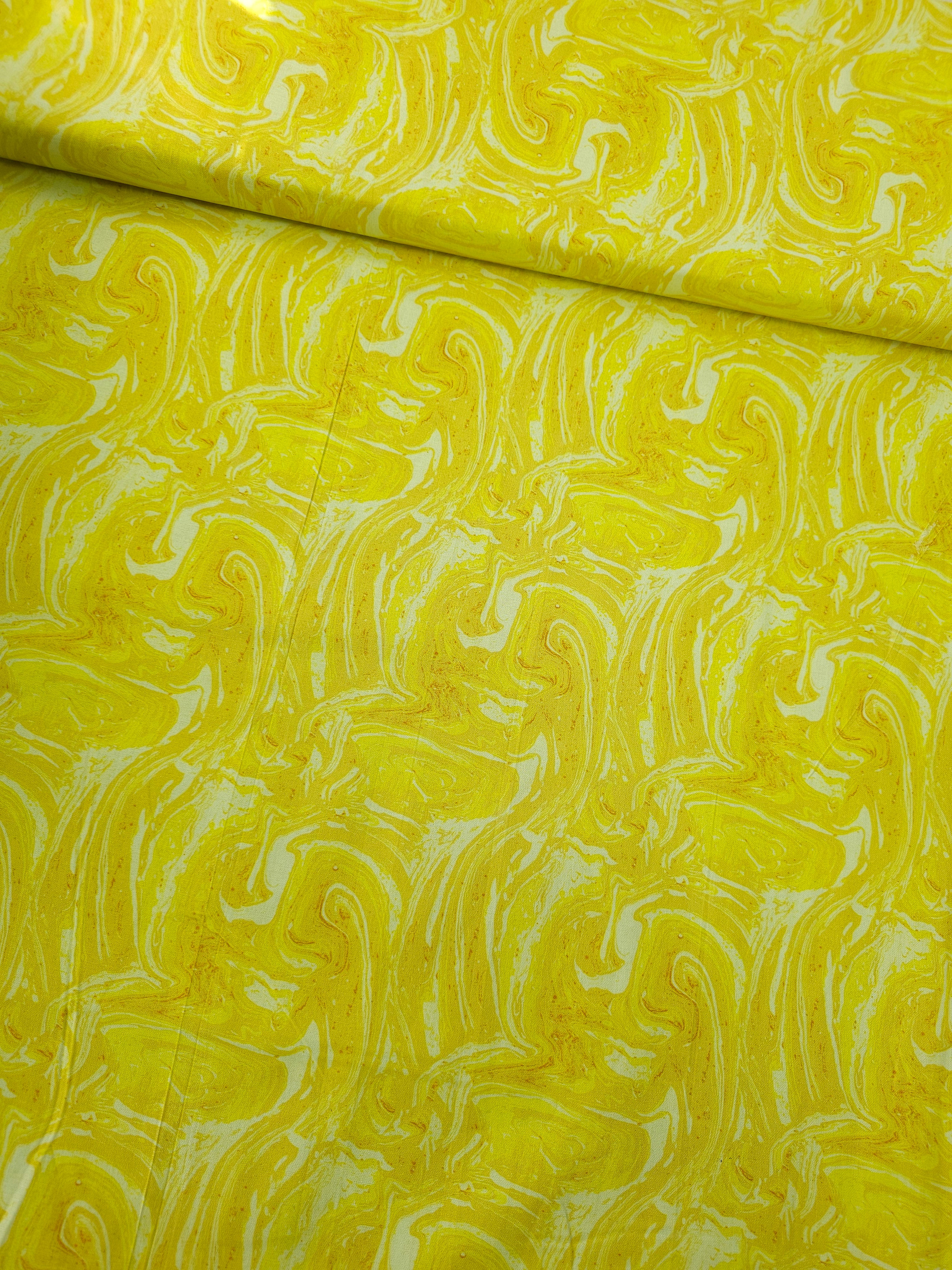 Yellow Marble 100% Cotton
