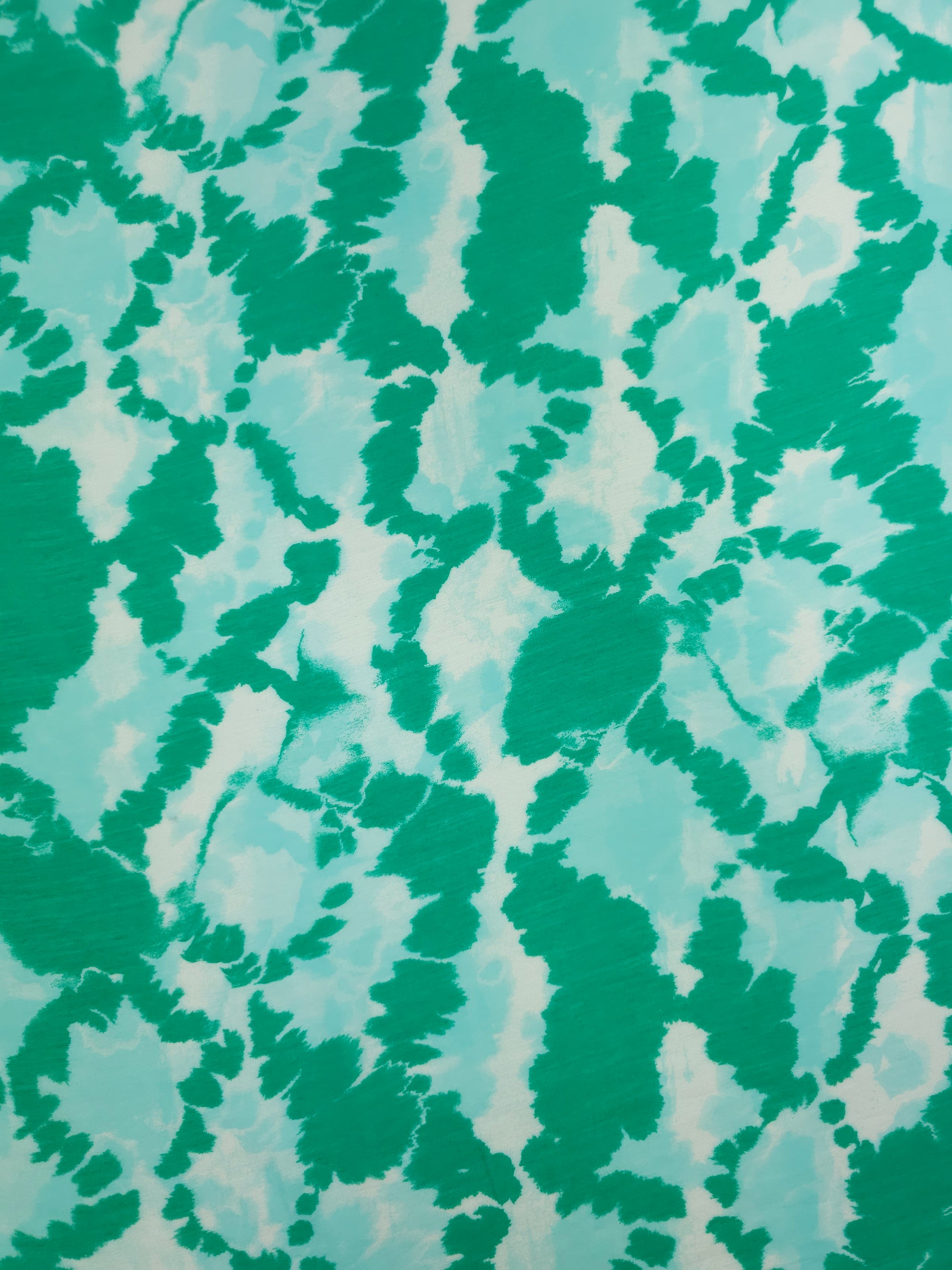 Green/Blue Smoke Splodge Viscose Voile