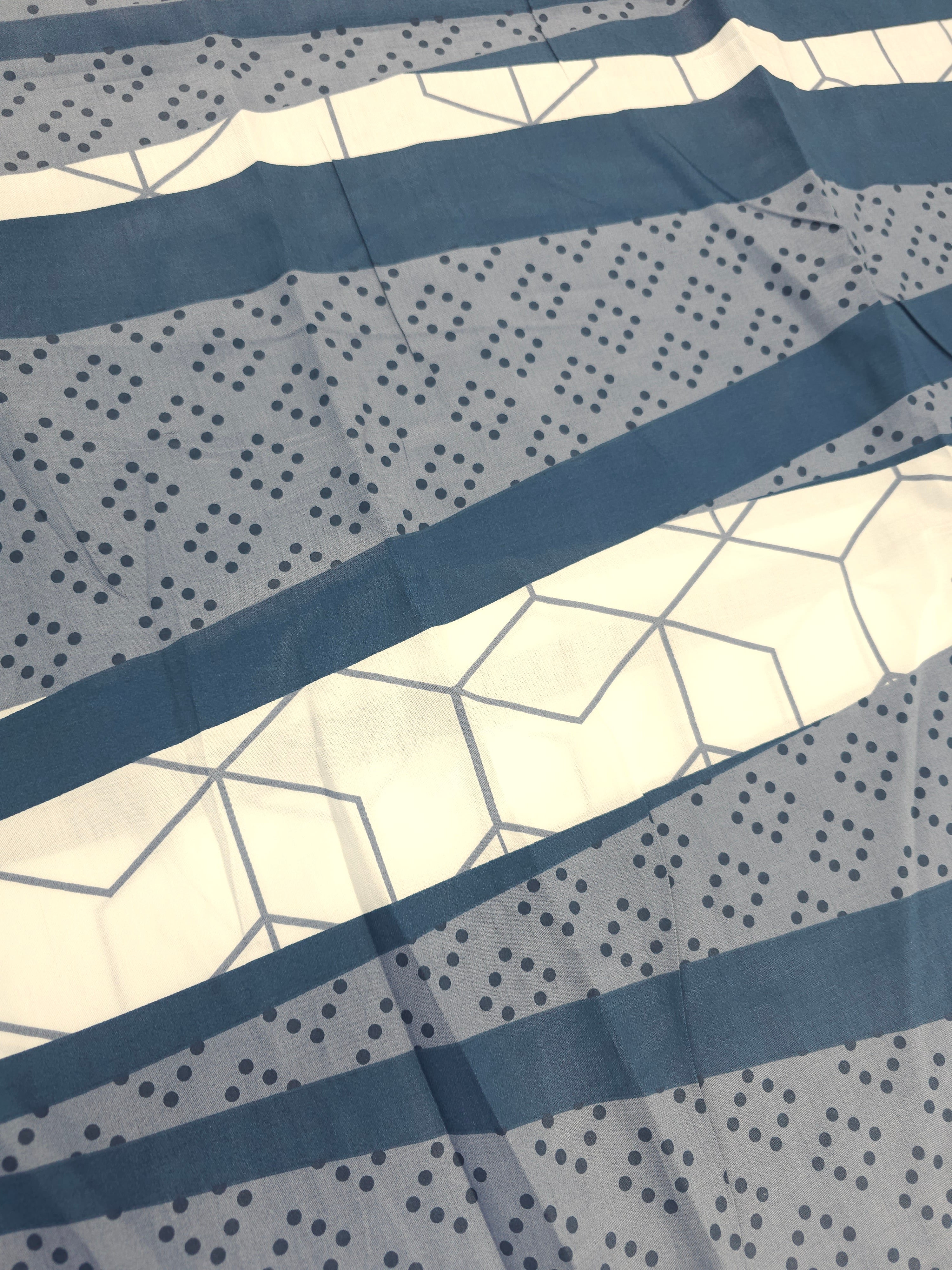 Blue patterned Cotton sateen- 1m piece