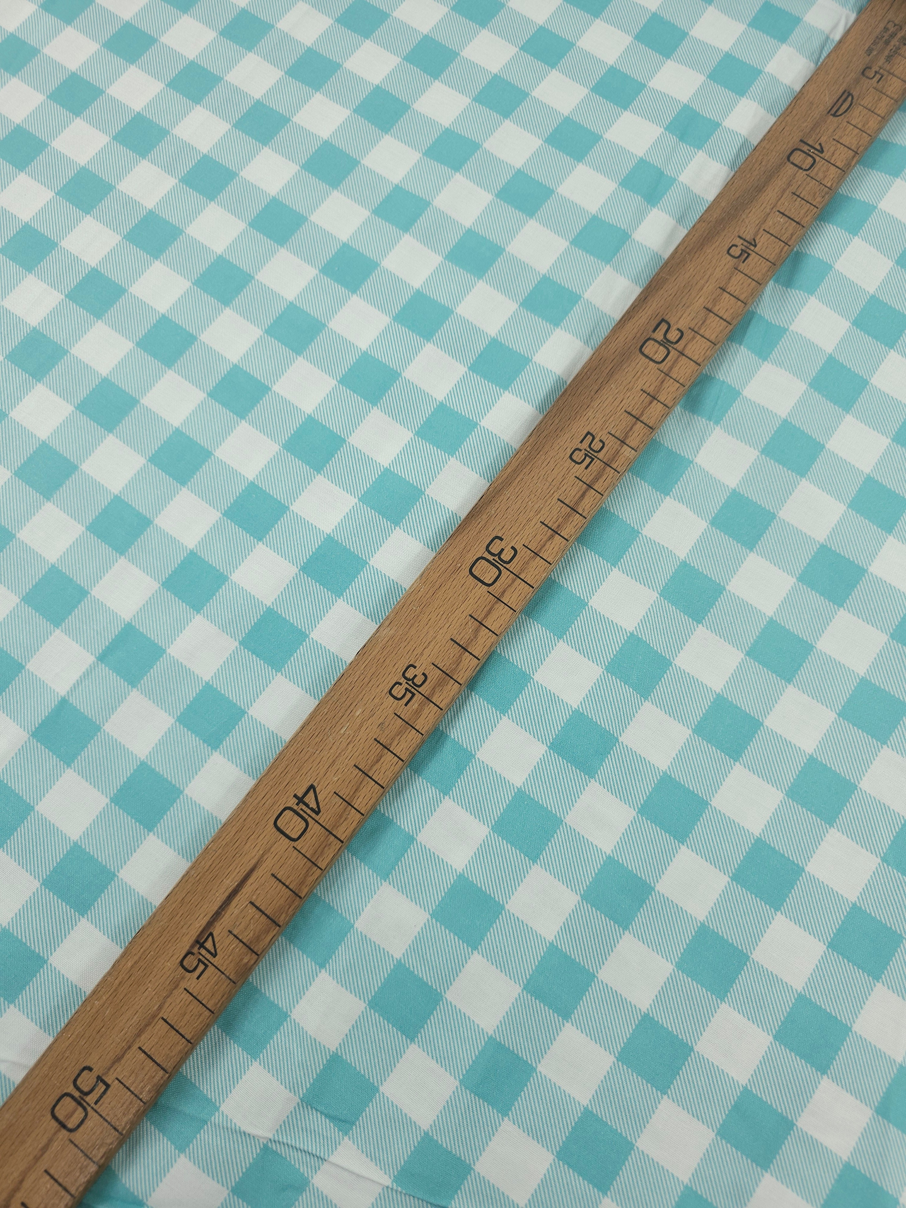 Turquoise Big Gingham 100% Cotton 45"