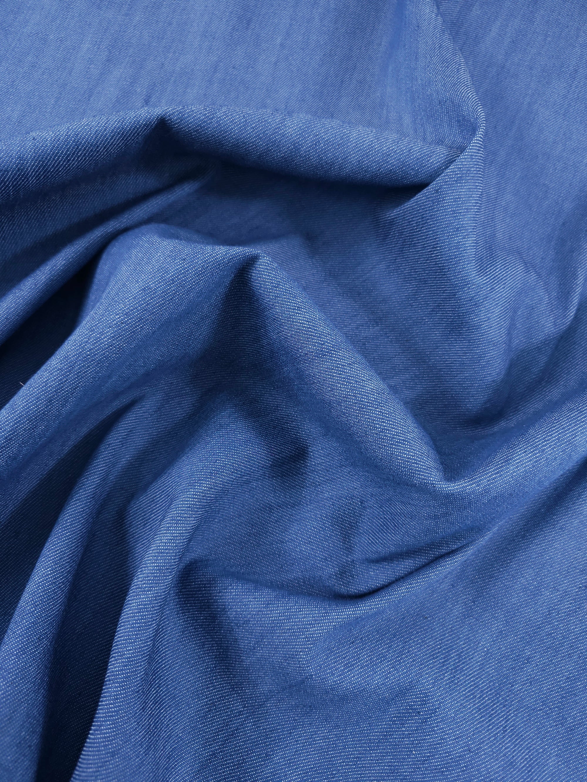 Deep Cornflower Blue Chambray