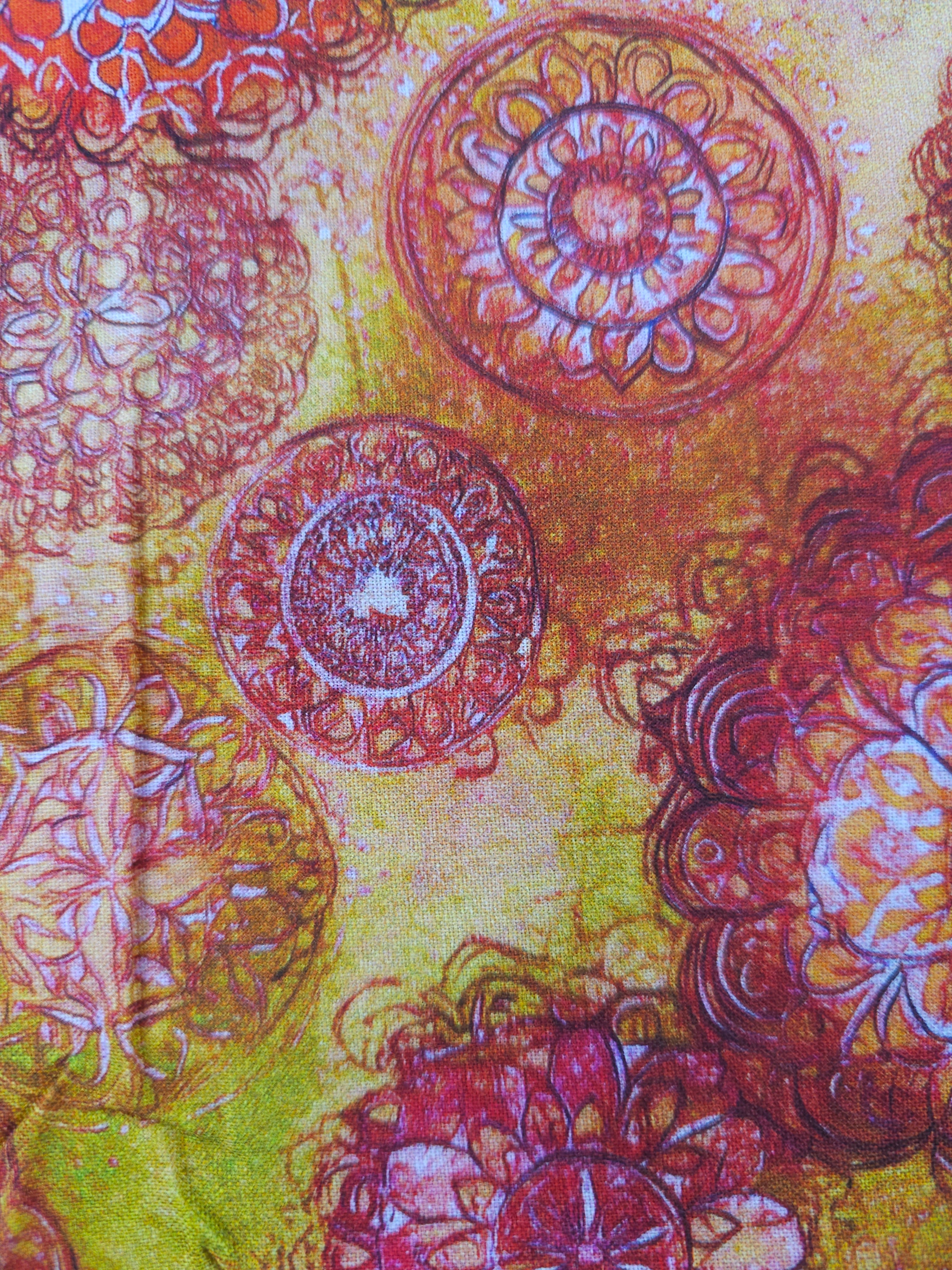 Warm toned mandalas Cotton- 1.7m piece