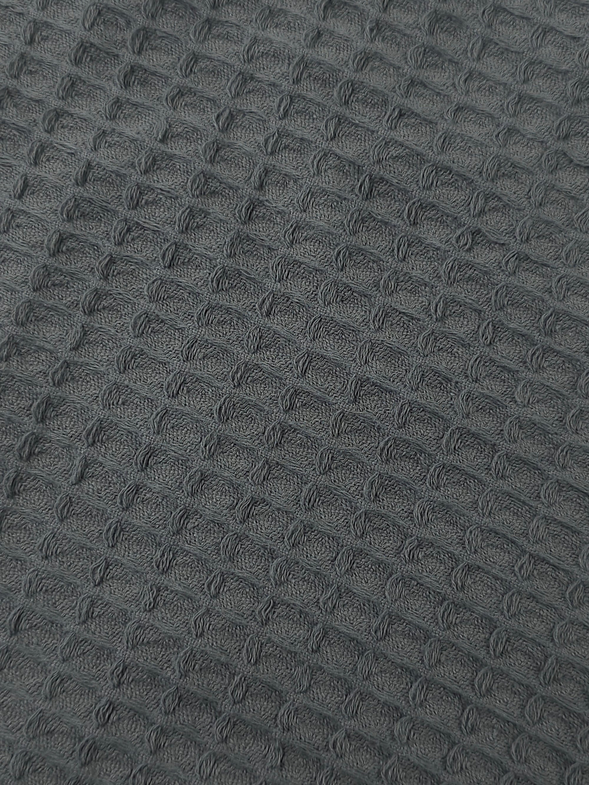 Smokey Grey Waffle Cotton *EXTRA WIDE*