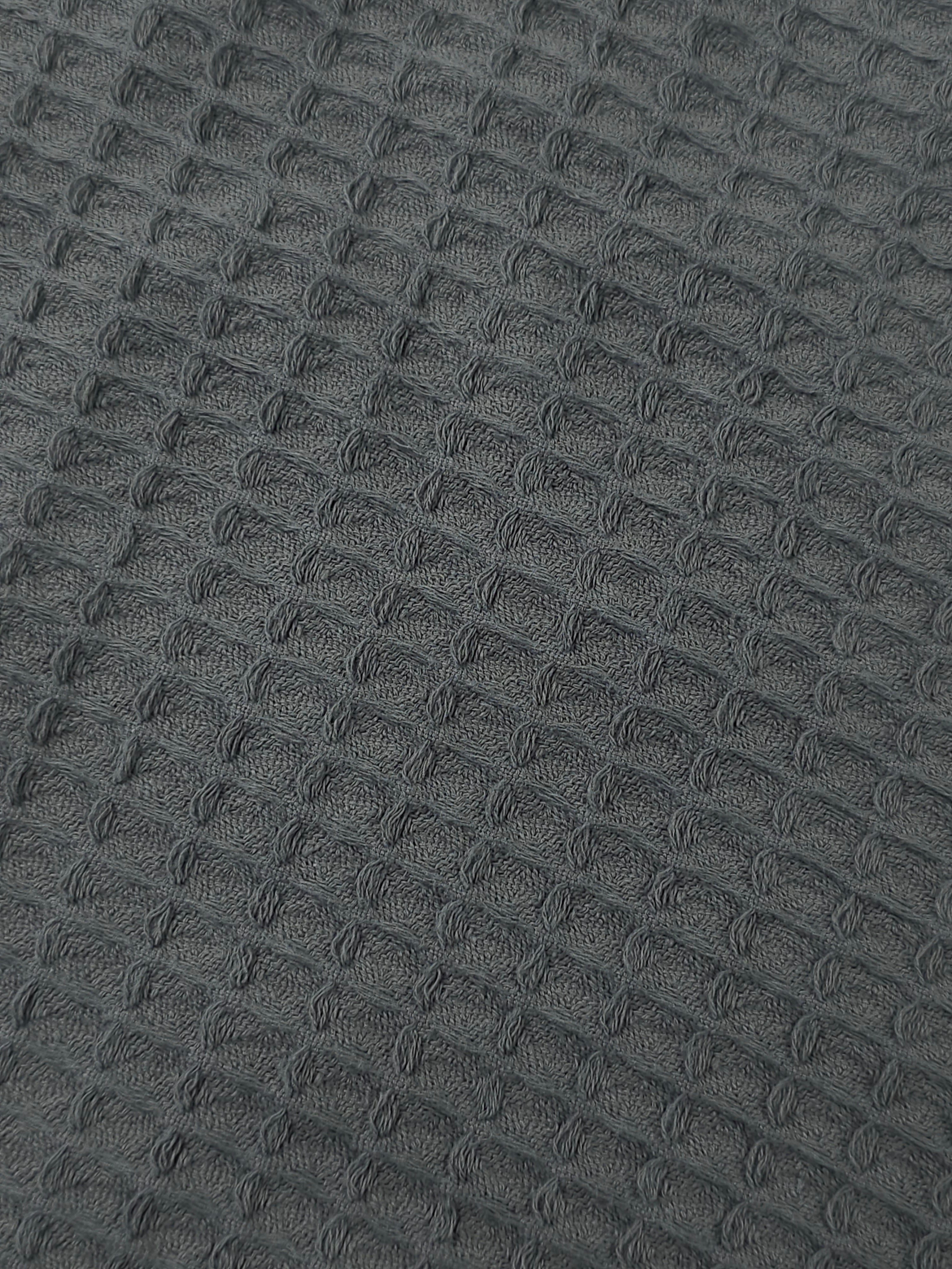 Smokey Grey Waffle Cotton *EXTRA WIDE*
