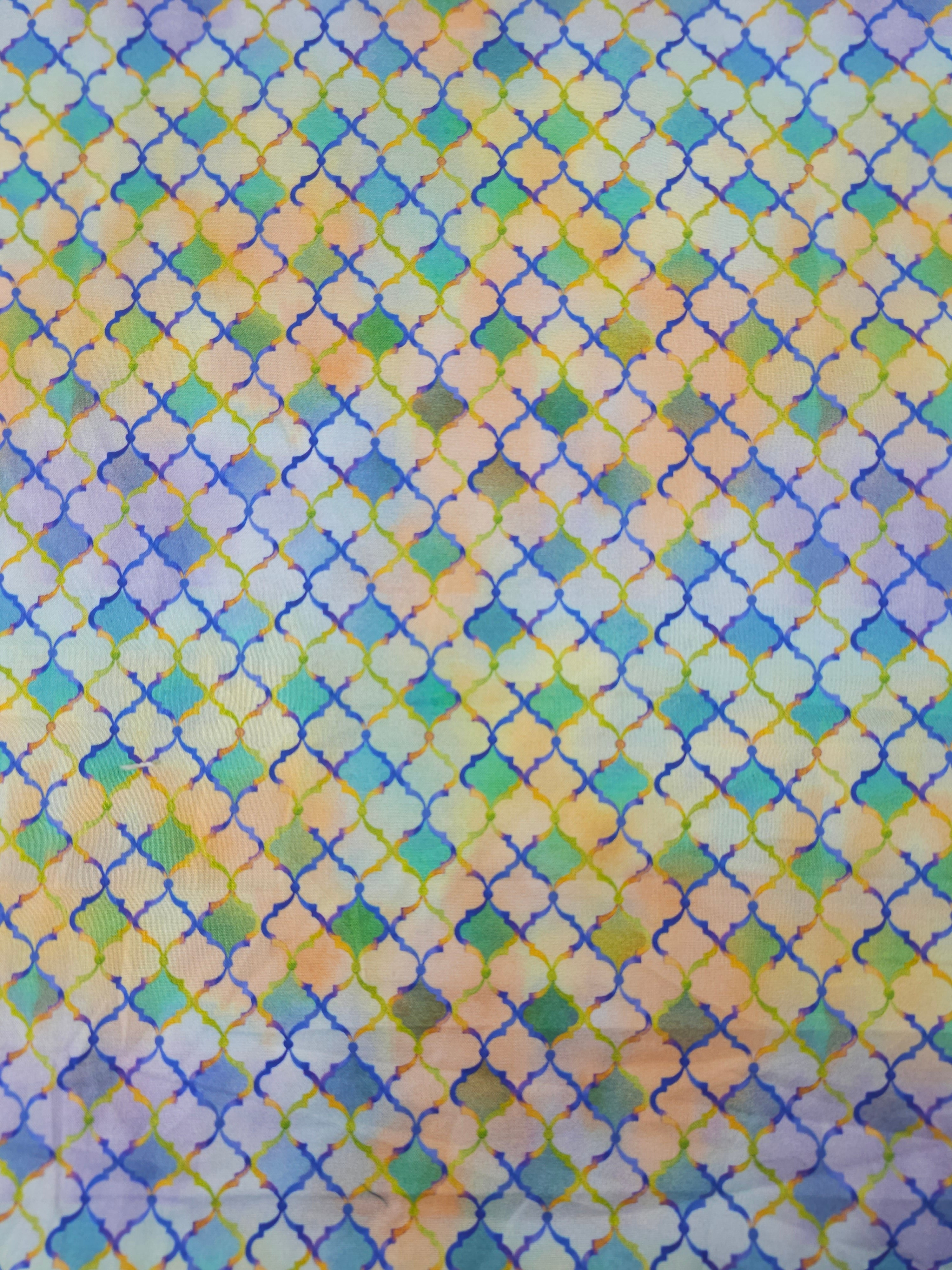 Moroccan Patel Tile  100% Cotton