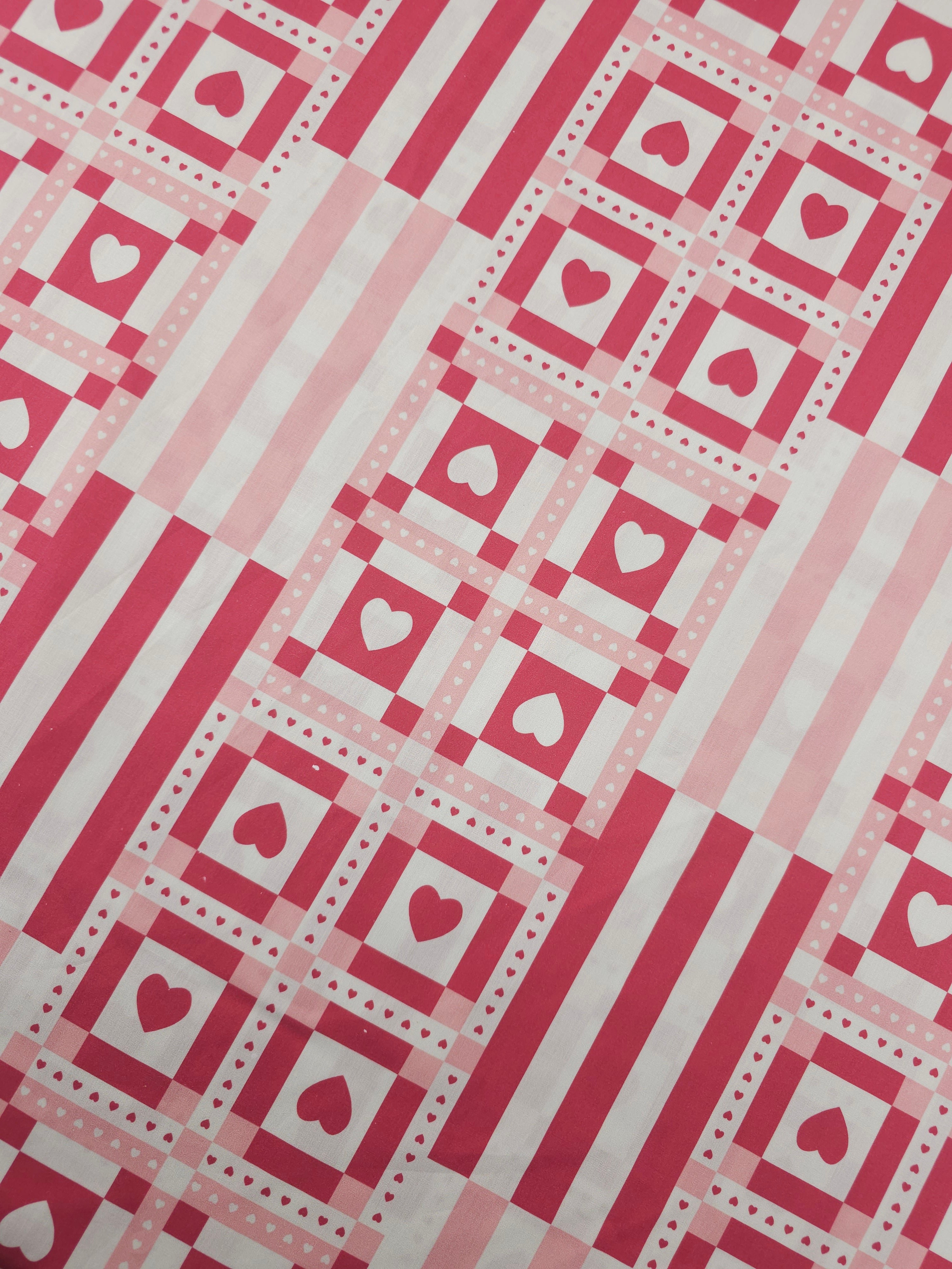 Berry/Pink Heart Abstract Lightweight Cotton 57"