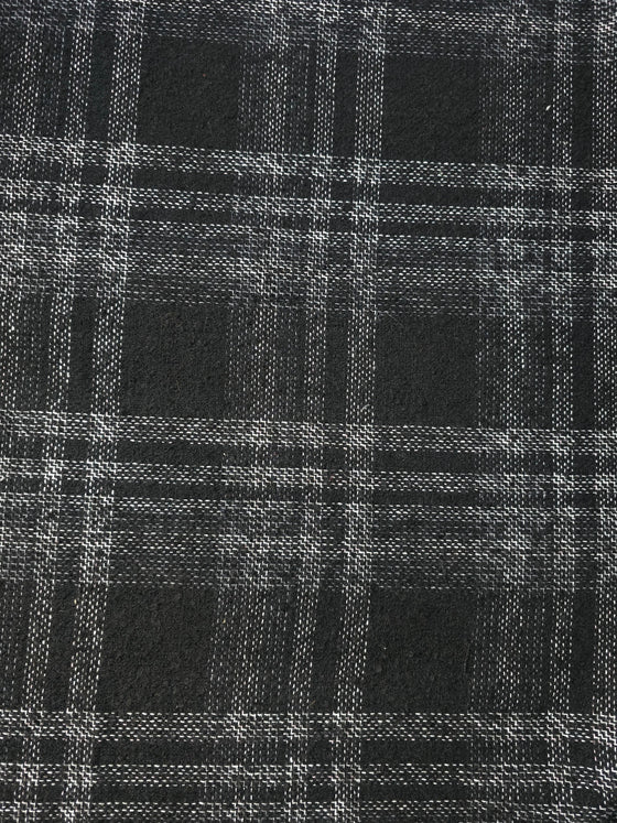 Black/White Tartan Lightweight Wool Mix