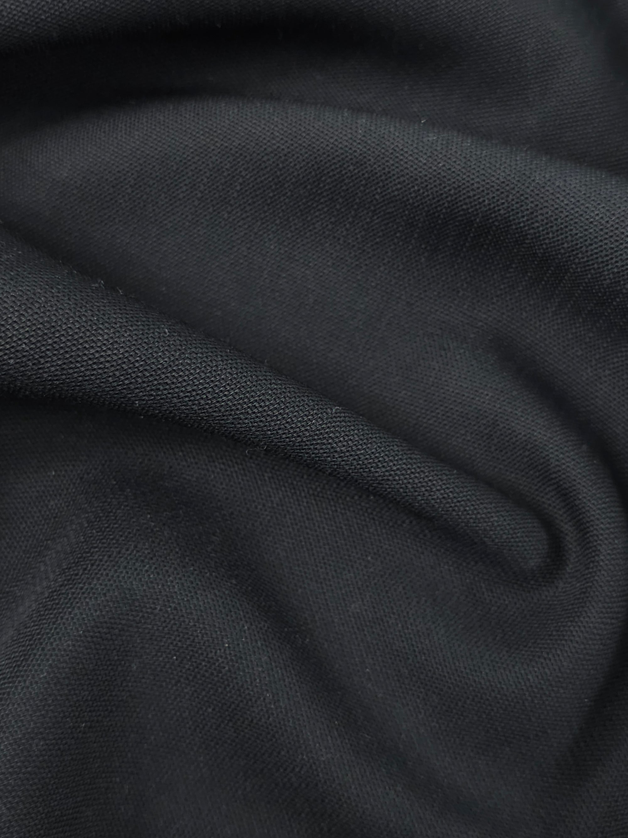 Black Pique Poly Wool Suiting