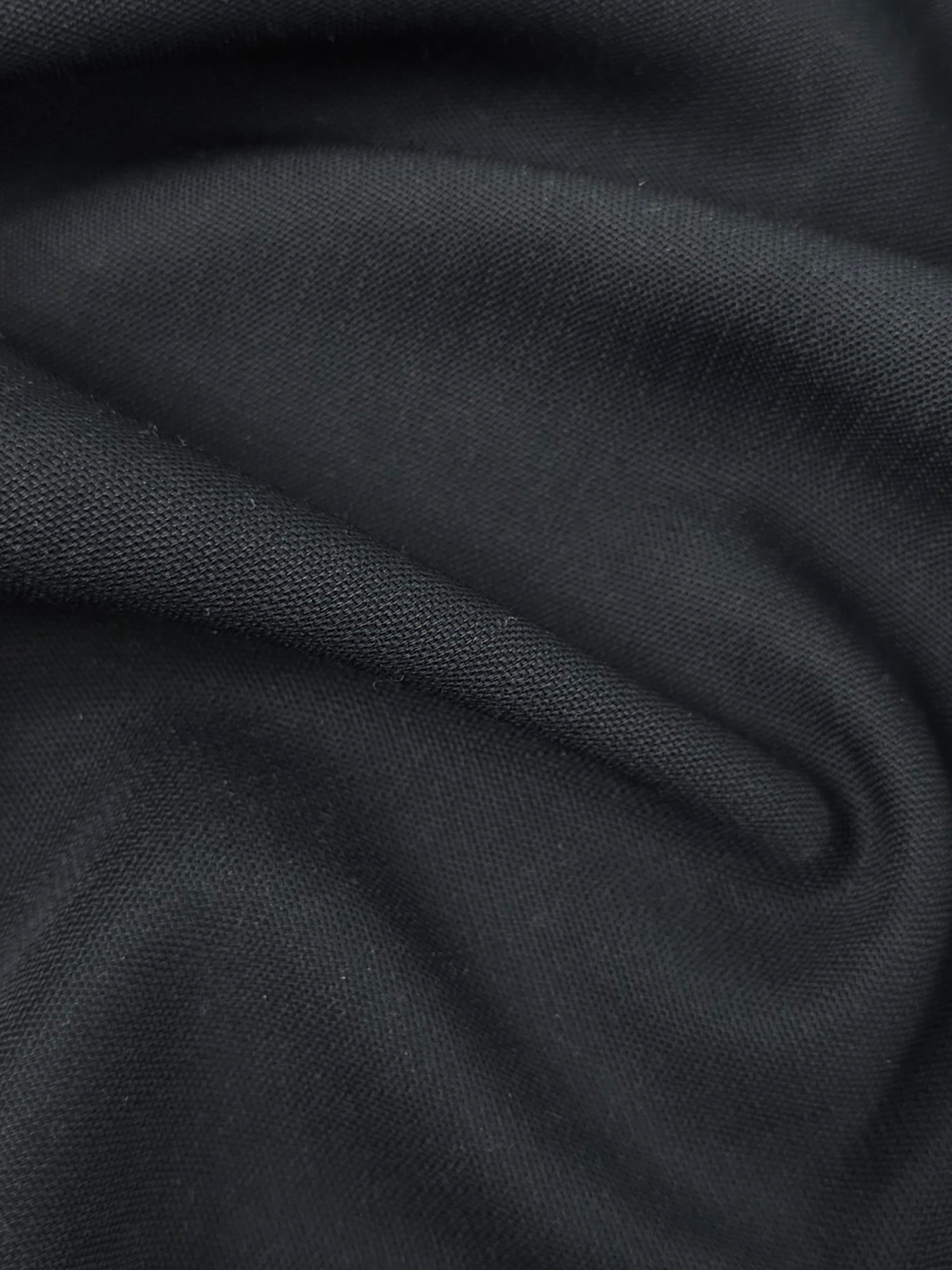 Black Pique Poly Wool Suiting