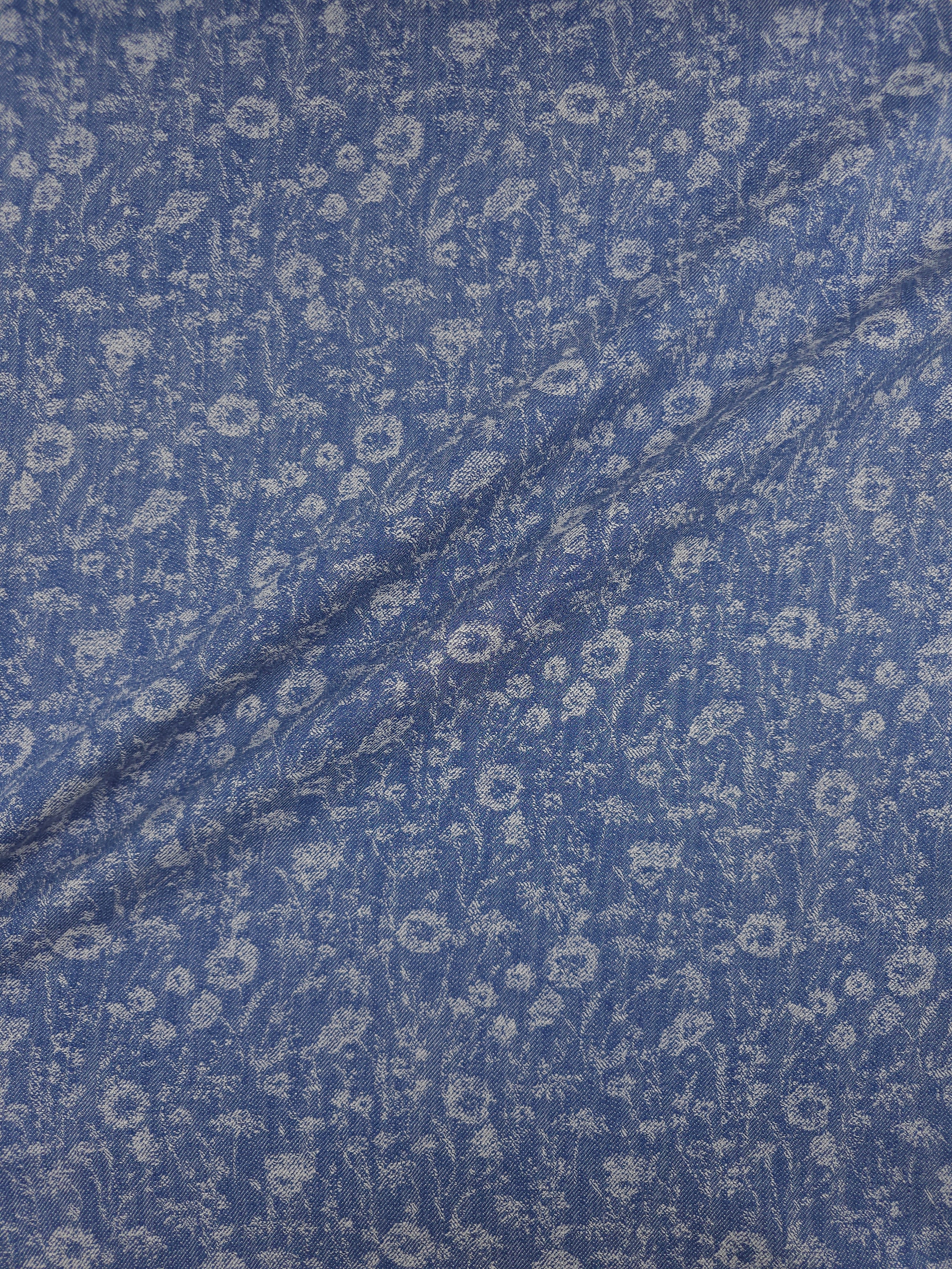 Floral Jacquard Cotton Mix Chambray