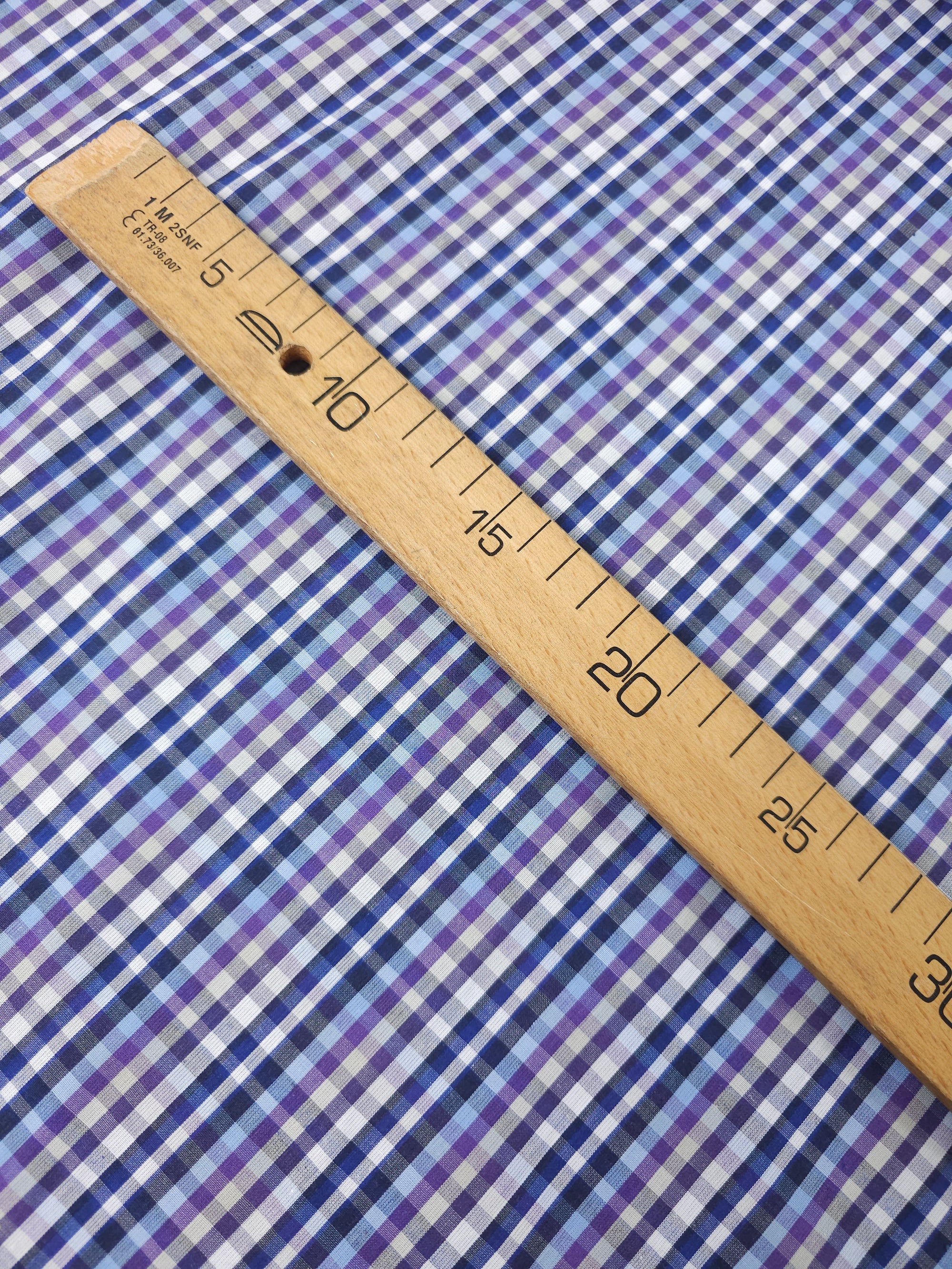 Purple/Blue/Black Mini Check 100% Cotton