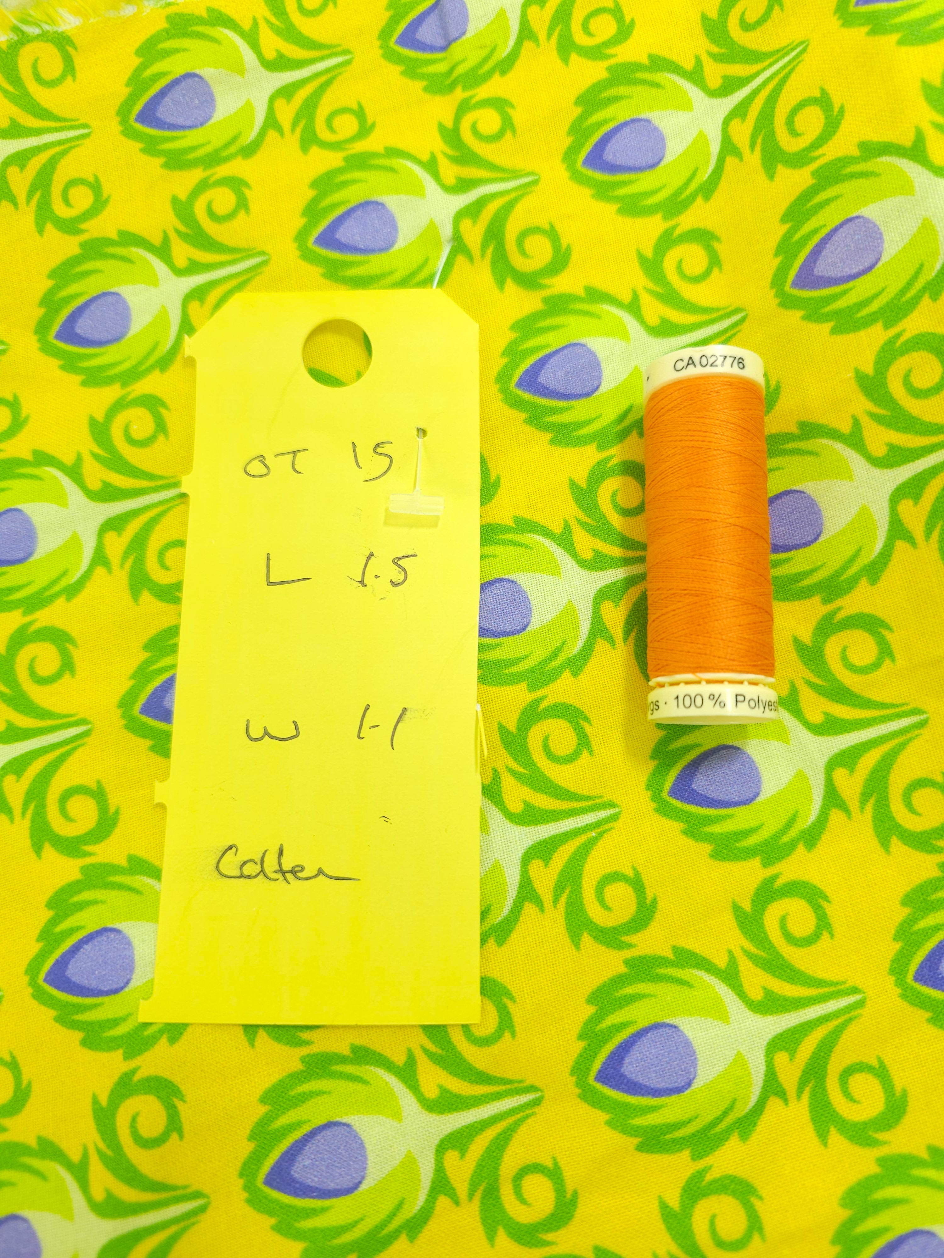 Artichoke yellow Cotton- 1.5m piece