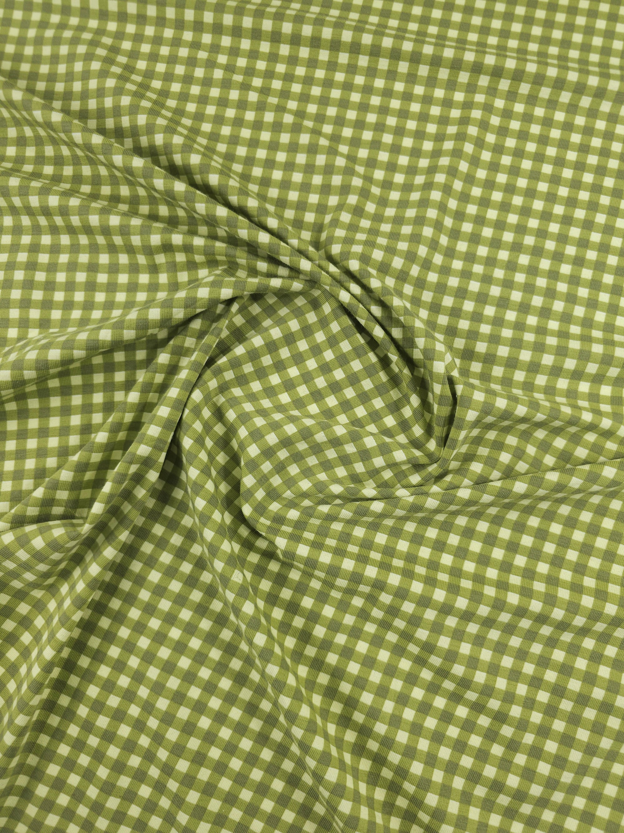 Sage/Green Gingham Cotton Jersey