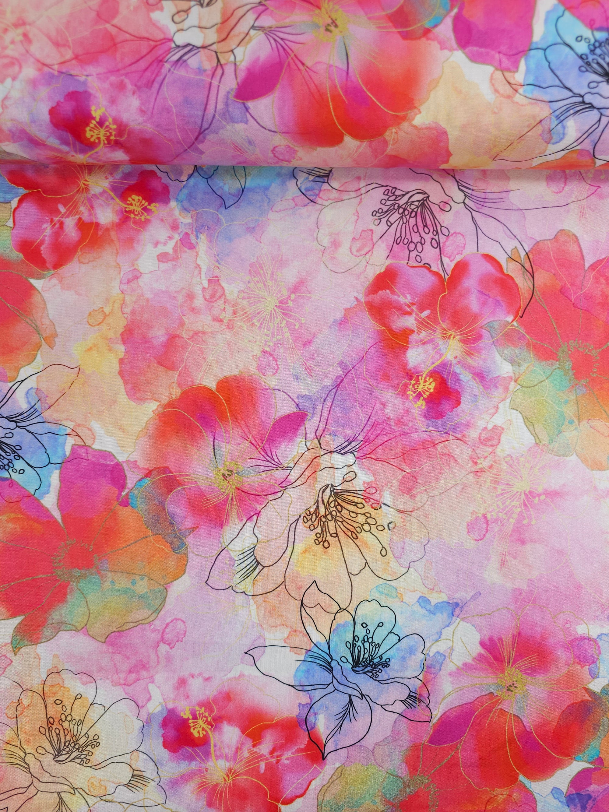 Pink Tone Artful Bloom 100% Cotton 104" - Robert Kaufman *EXTRA WIDE*