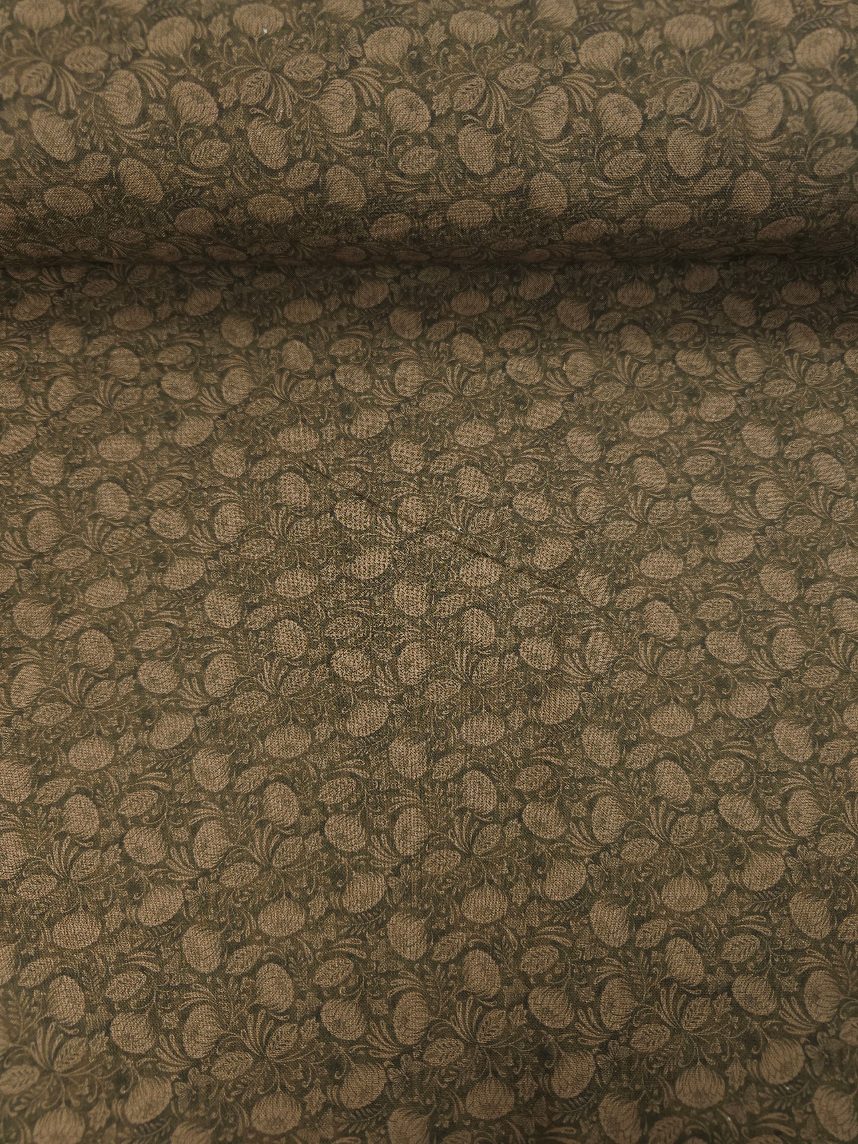 Brown Whimsy Floral 100% Cotton