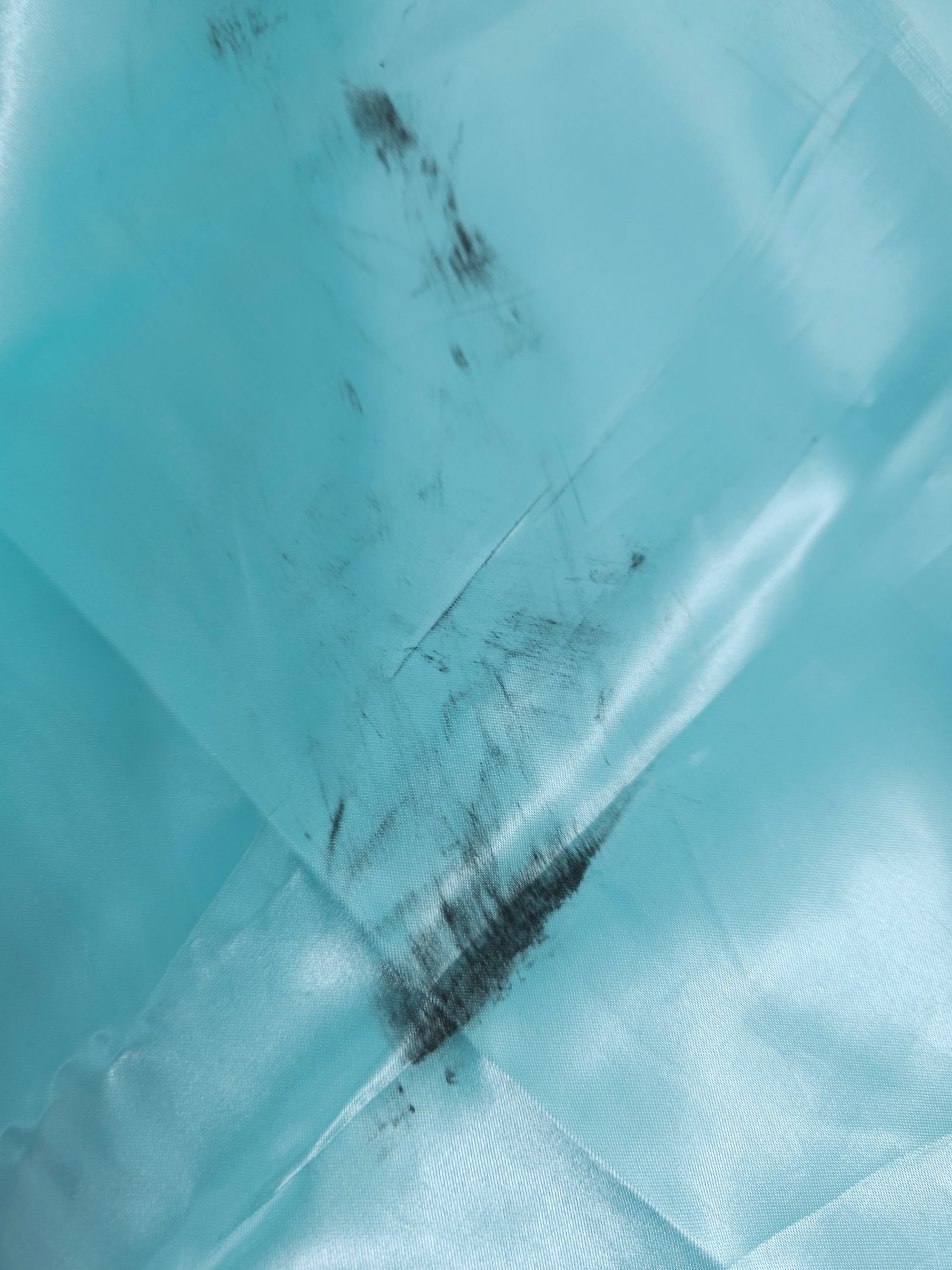 Light Blue Satin (Defect - Black Marks) - 2.1m Piece