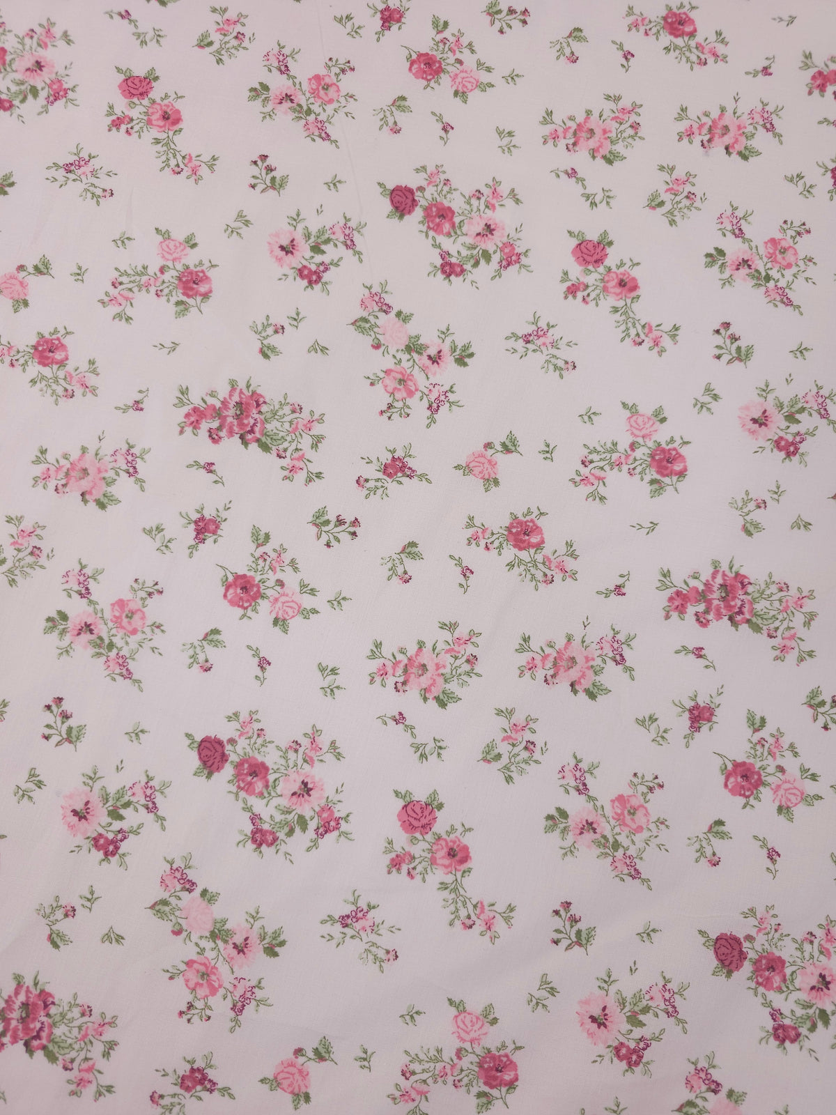 Pale Pink Vintage Rose Floral Lightweight Cotton