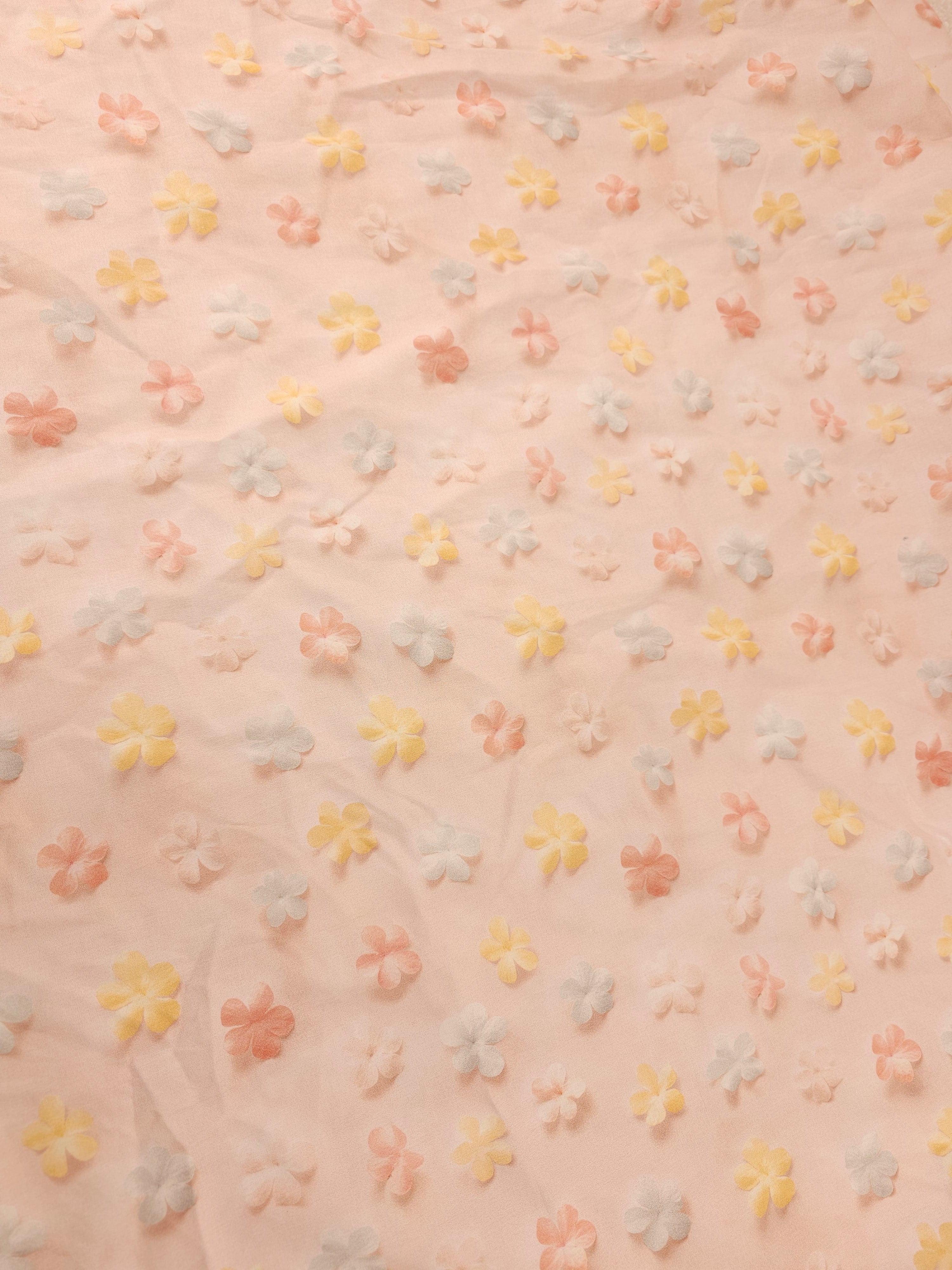 Pastel pink flower Cotton- 2m piece