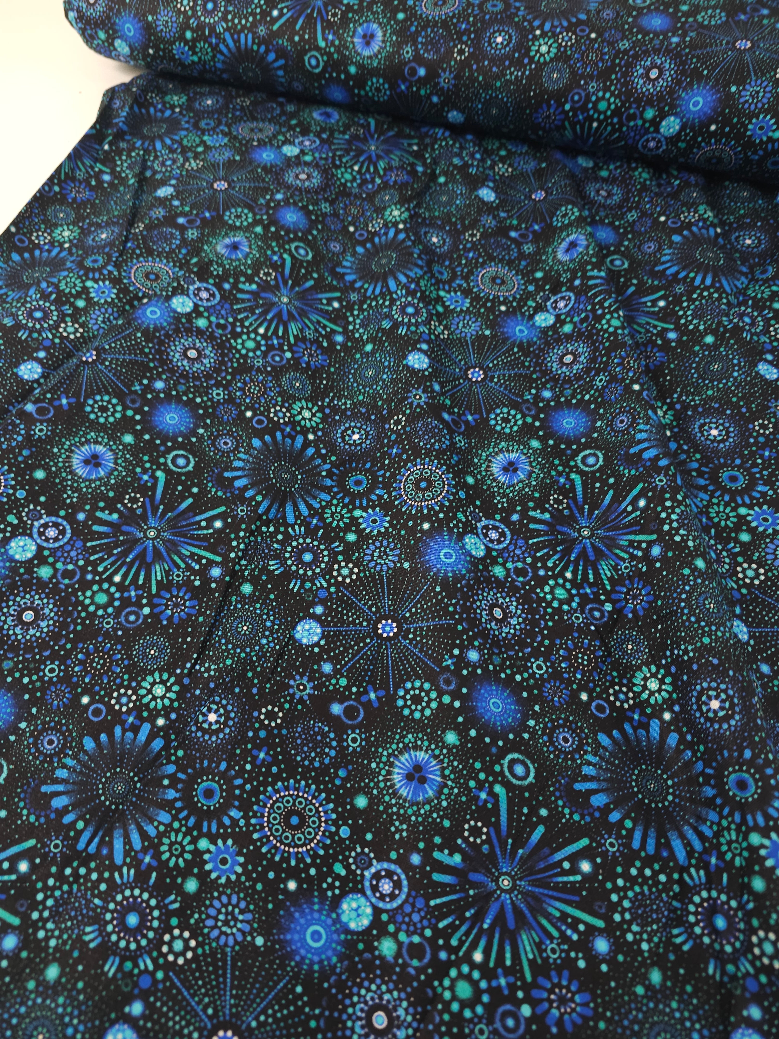 Blue/Mint Firework Display 100% Cotton