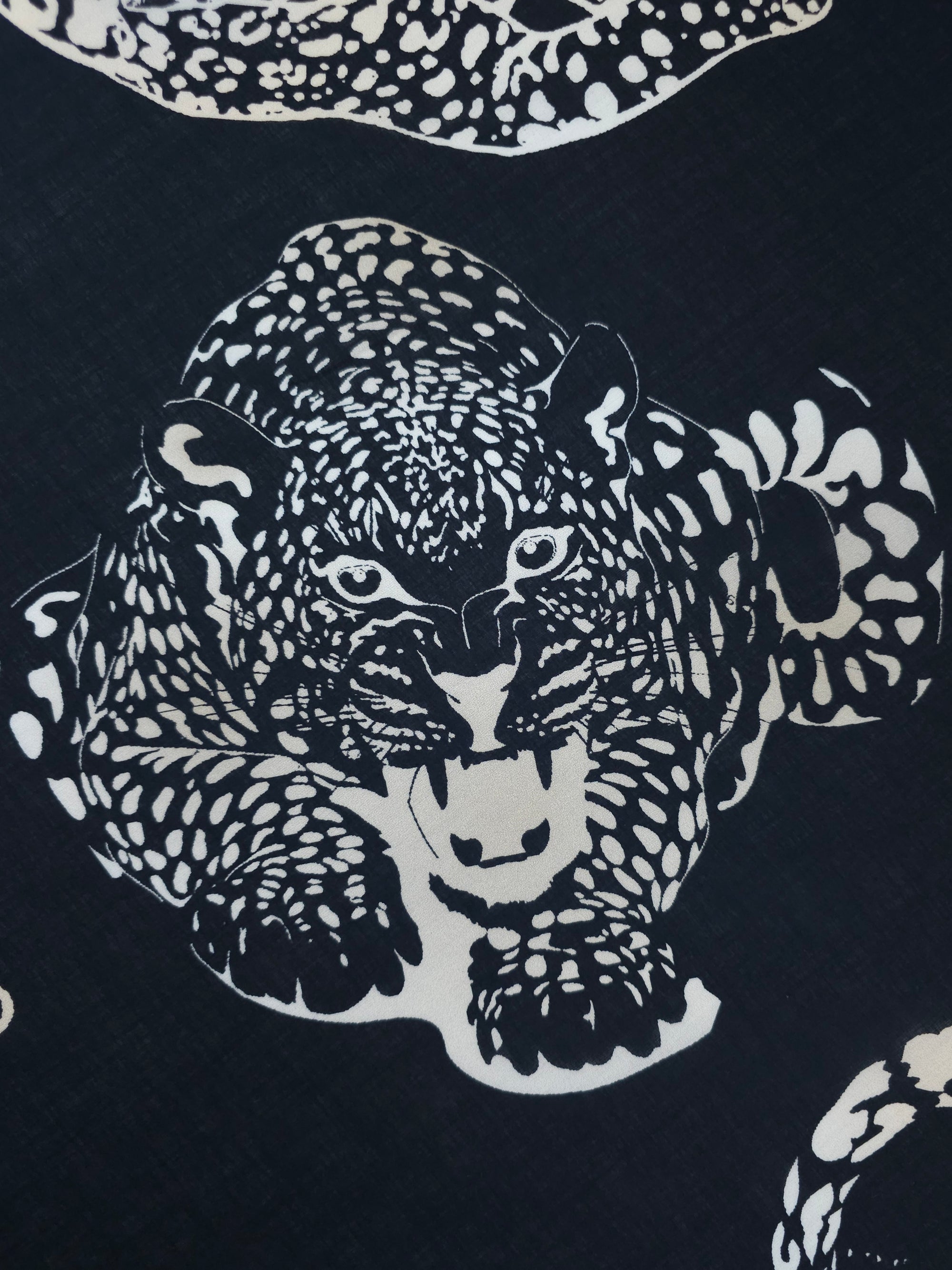 Black/Ivory Jaguar Cotton Voile