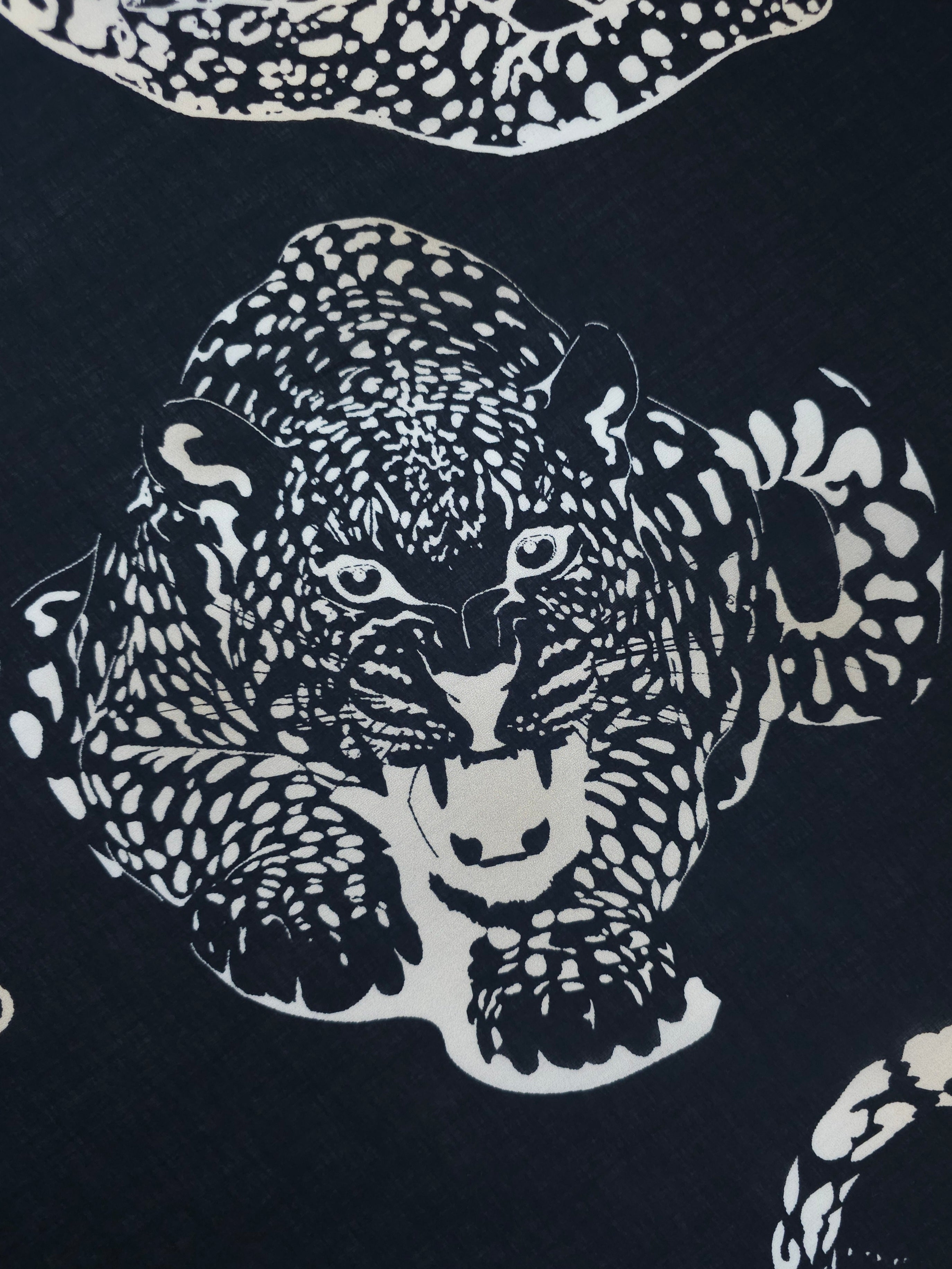 Black/Ivory Jaguar Cotton Voile