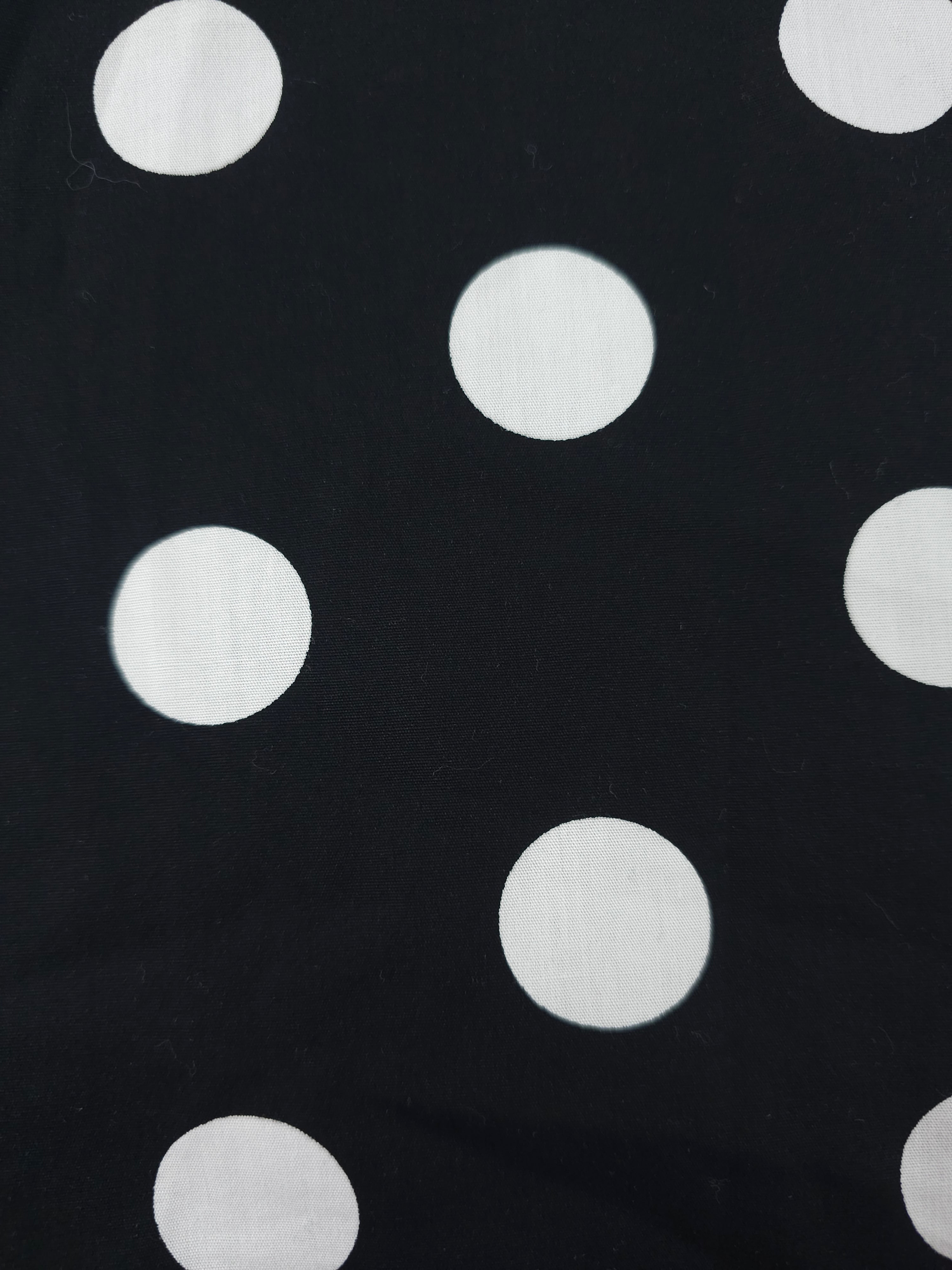 Black polka Viscose- 1.2m piece