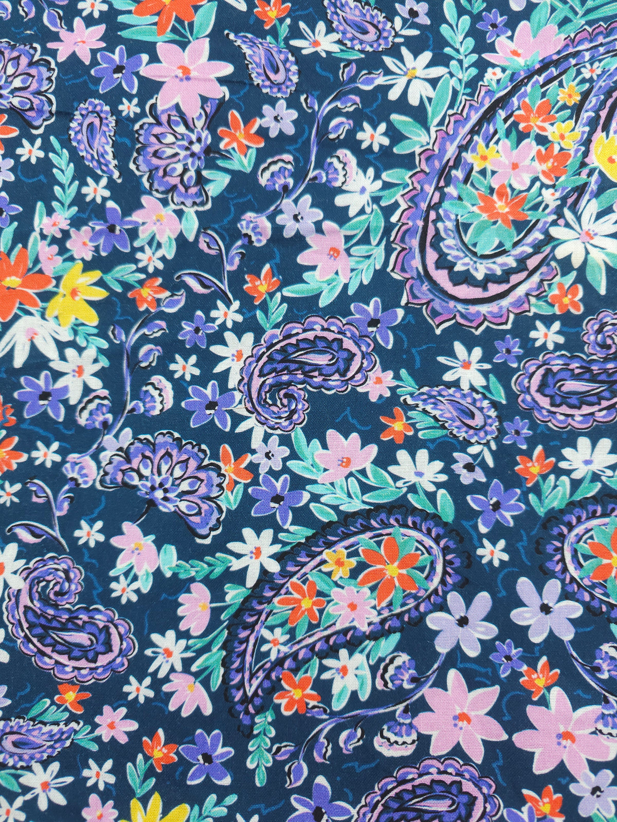 Paisley floral Cotton- 1.1m piece