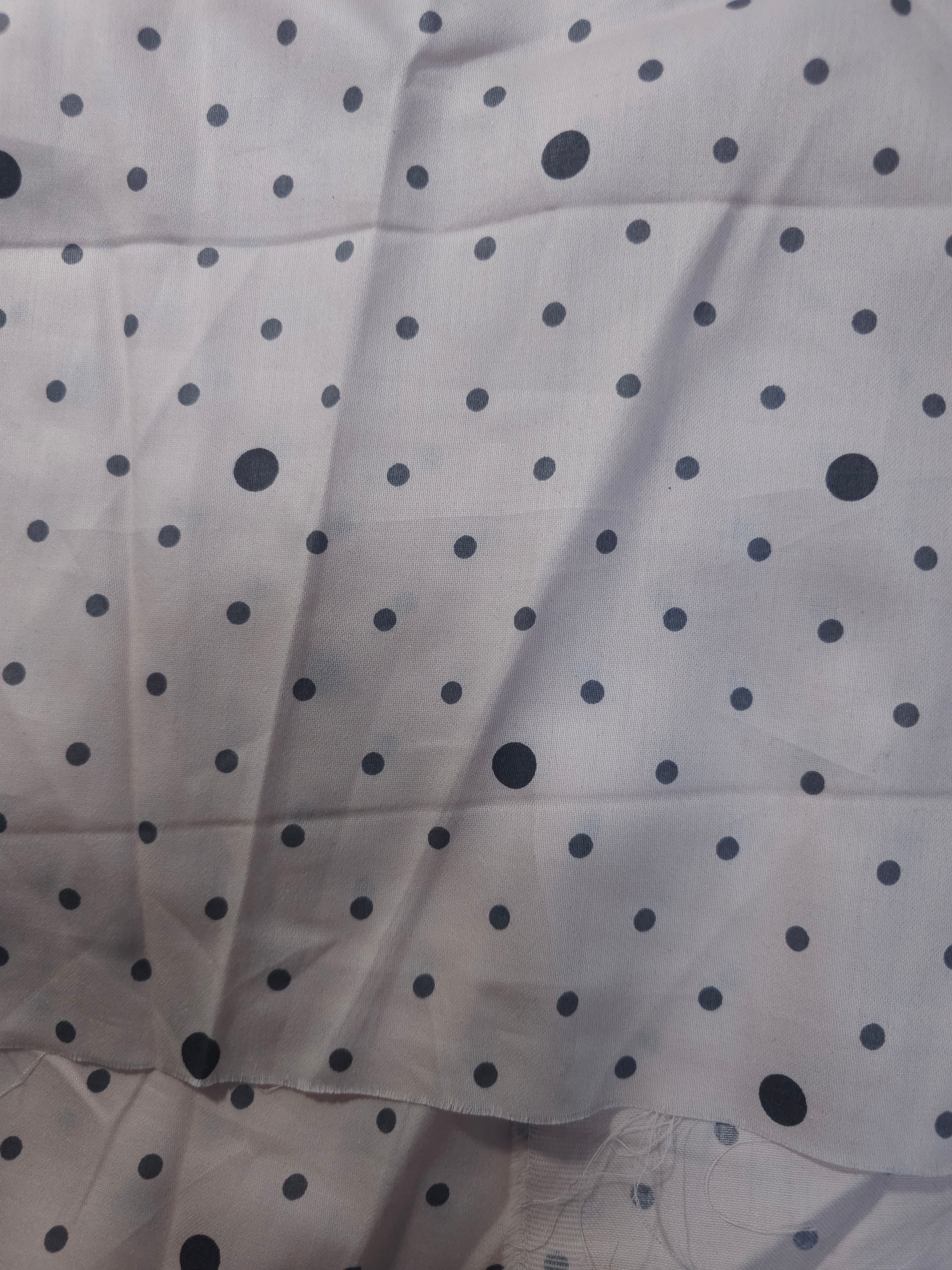 Black and Cream Polka - 1.3m Piece