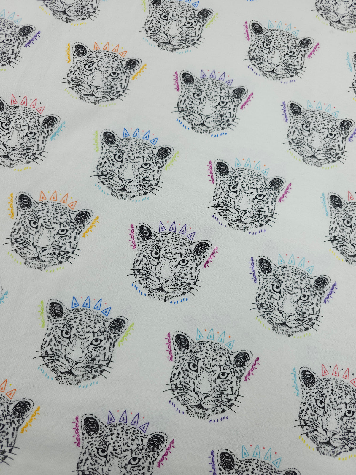 Abstract Leopard Heads Lightweight Flannel Cotton - Joann